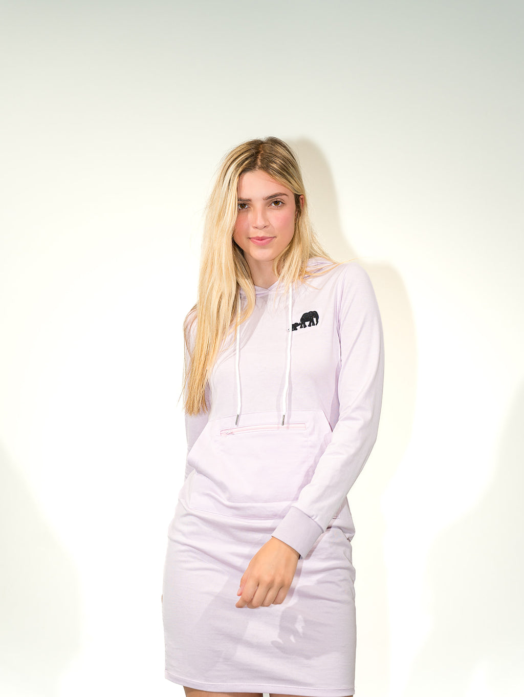 Pale Pink Peekaboo Hoodie Dress