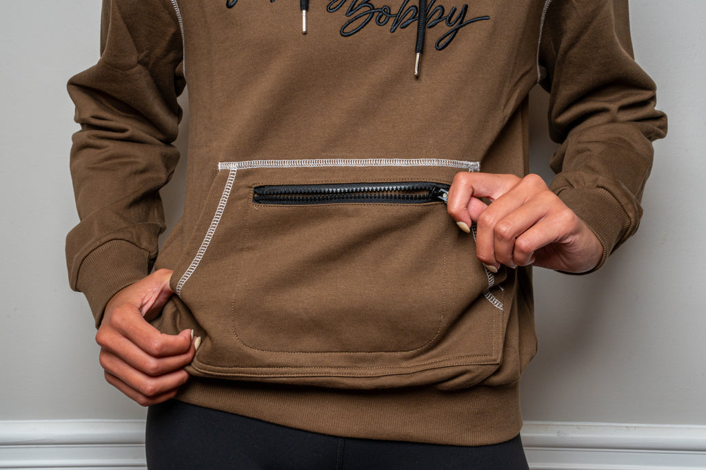 Coffee Brown Signature Contrast Stitch Hoodie