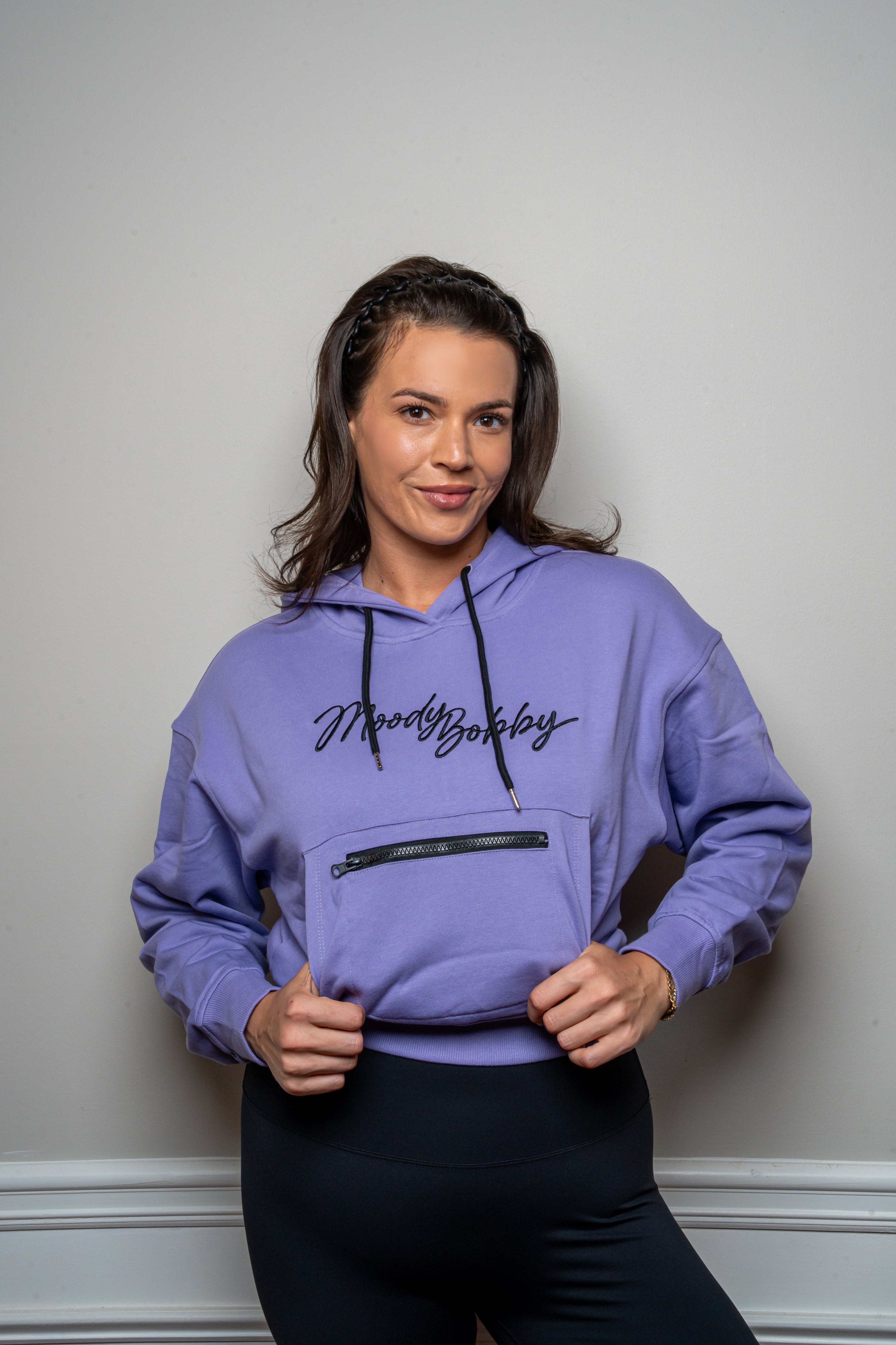 Lilac Cropped Hoodie