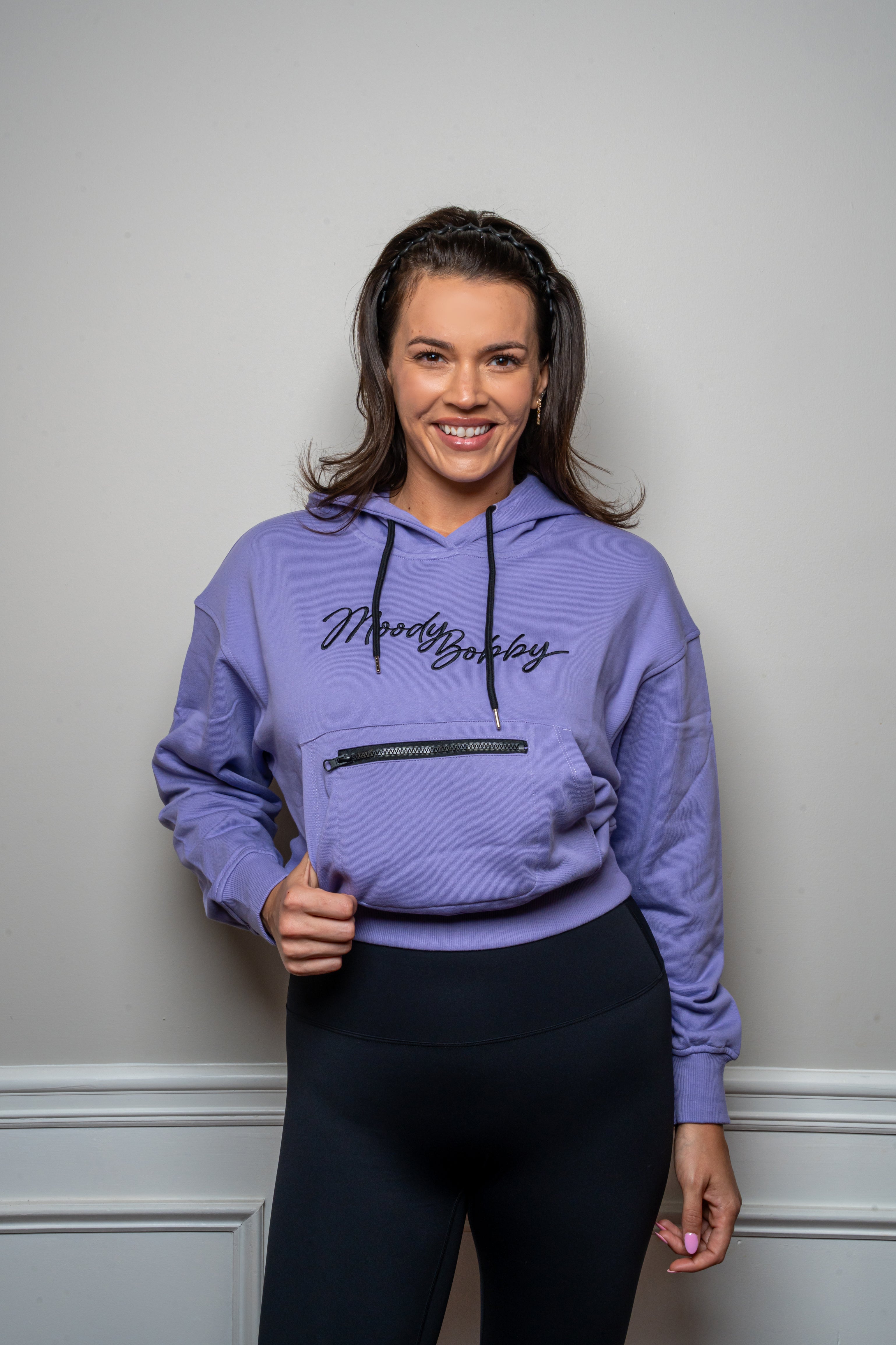 Lilac Cropped Hoodie