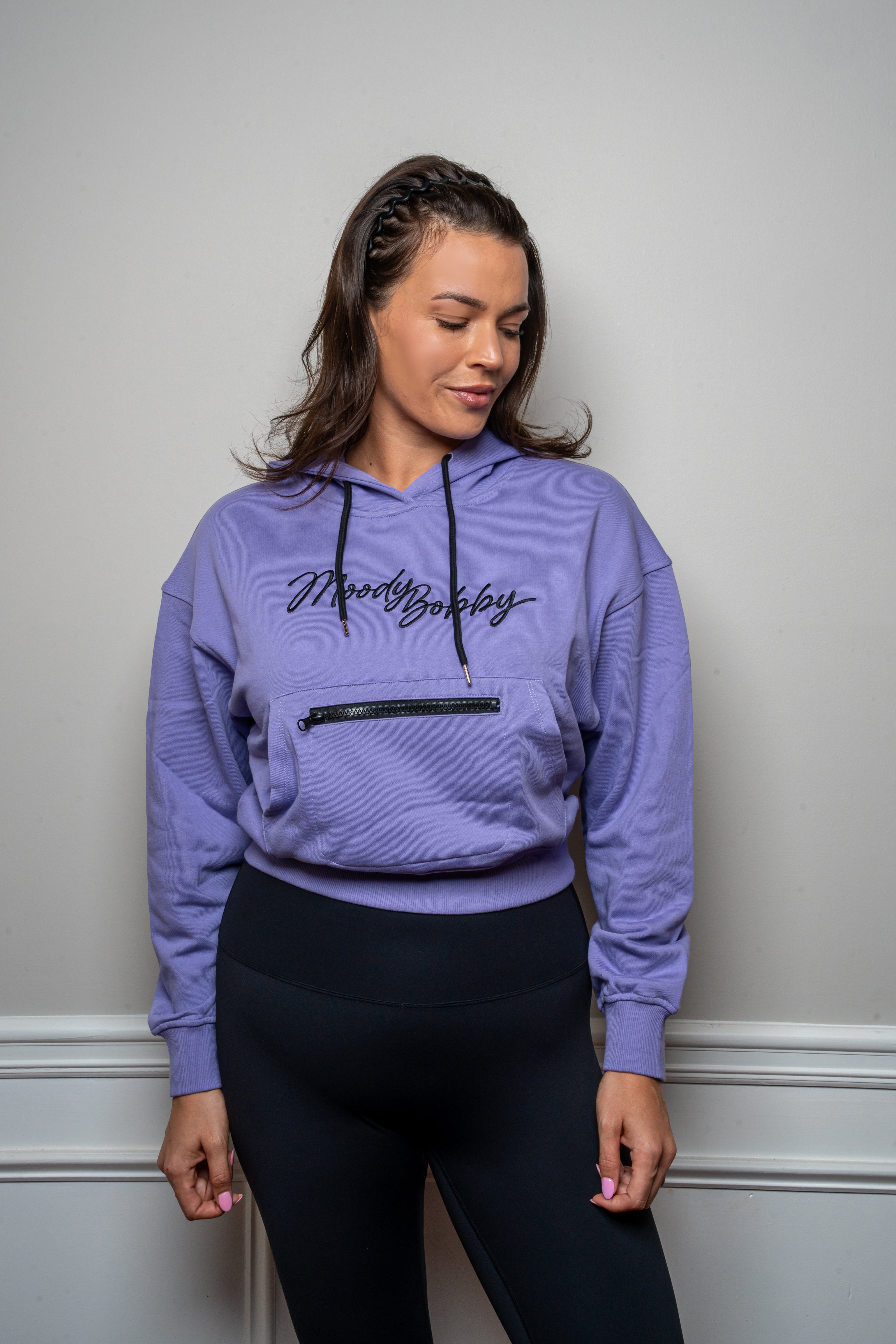 Lilac Cropped Hoodie