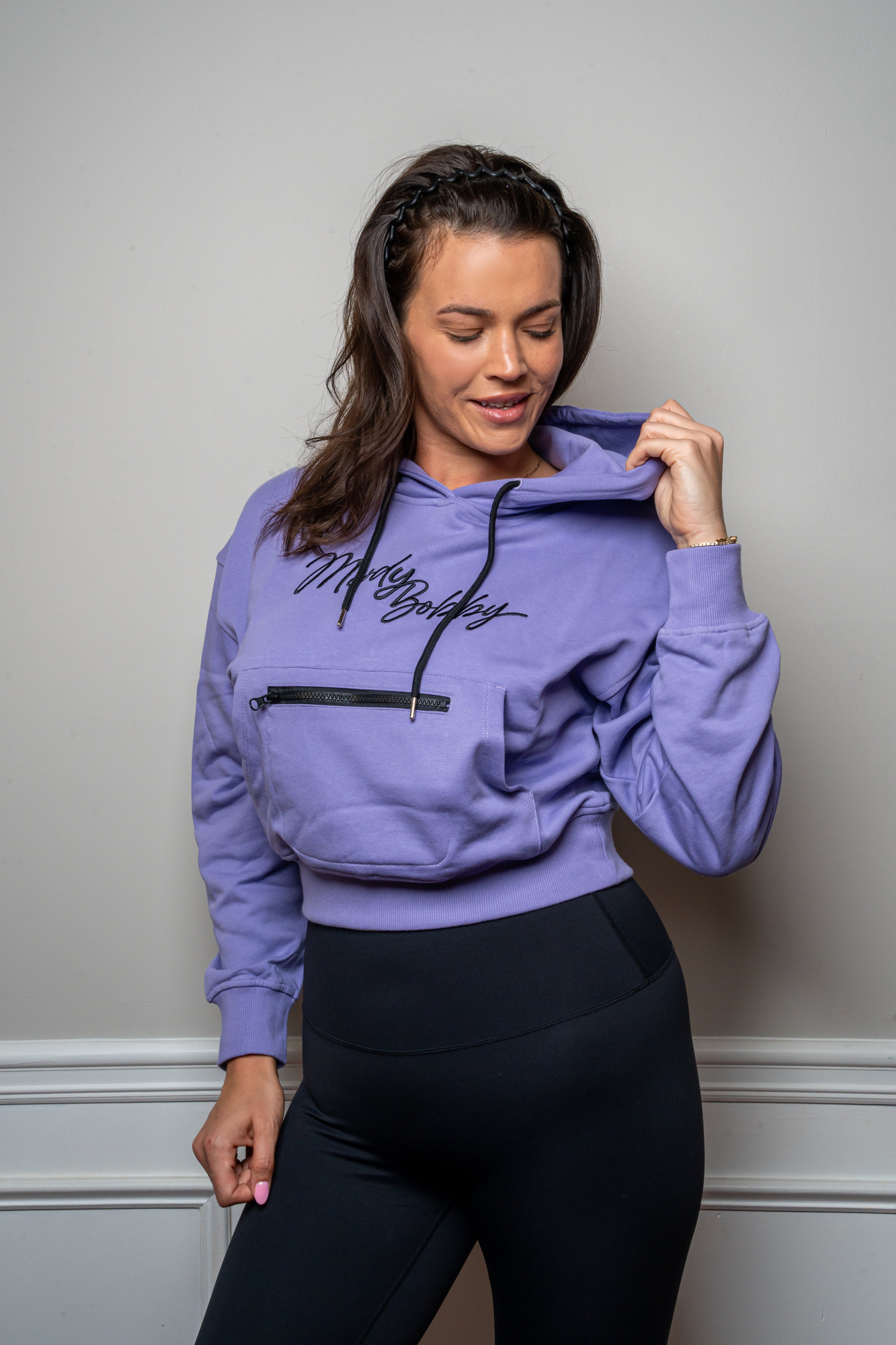 Lilac Cropped Hoodie