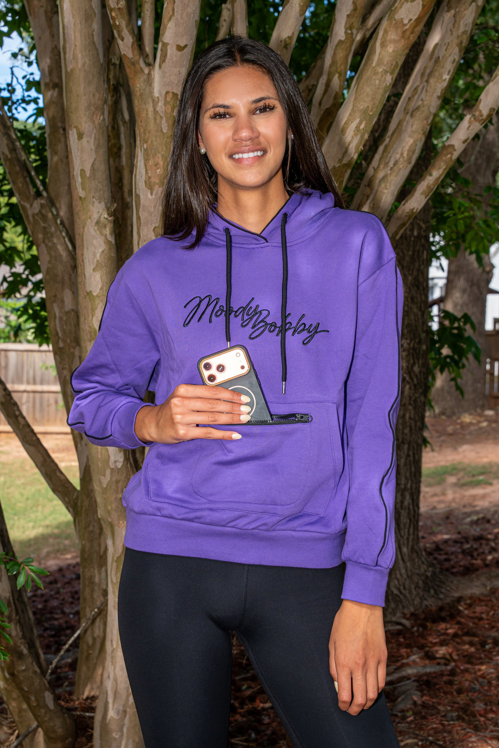 Deep Purple Signature Black Trim Hoodie