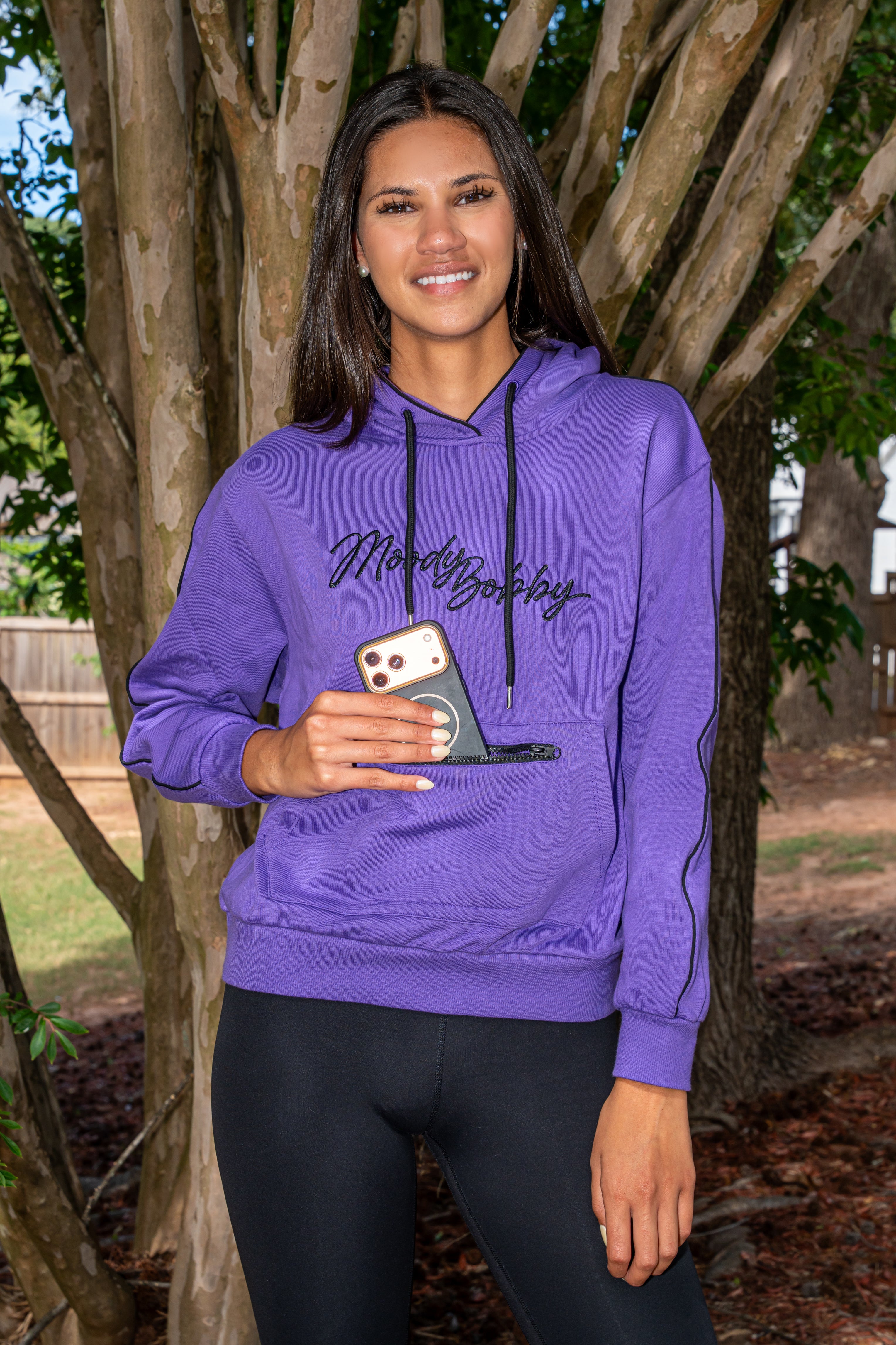 Deep Purple Signature Black Trim Hoodie