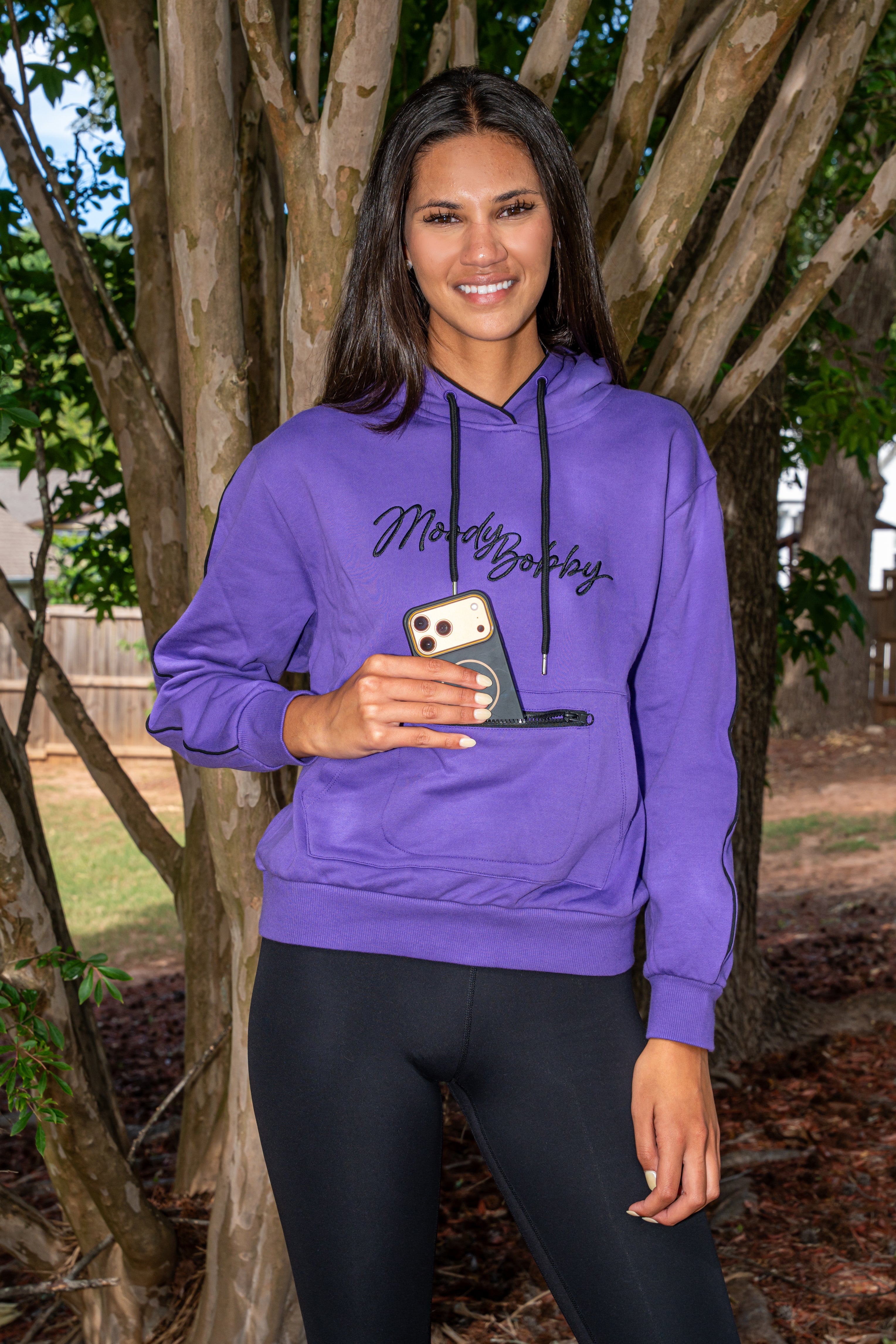 Deep Purple Signature Black Trim Hoodie