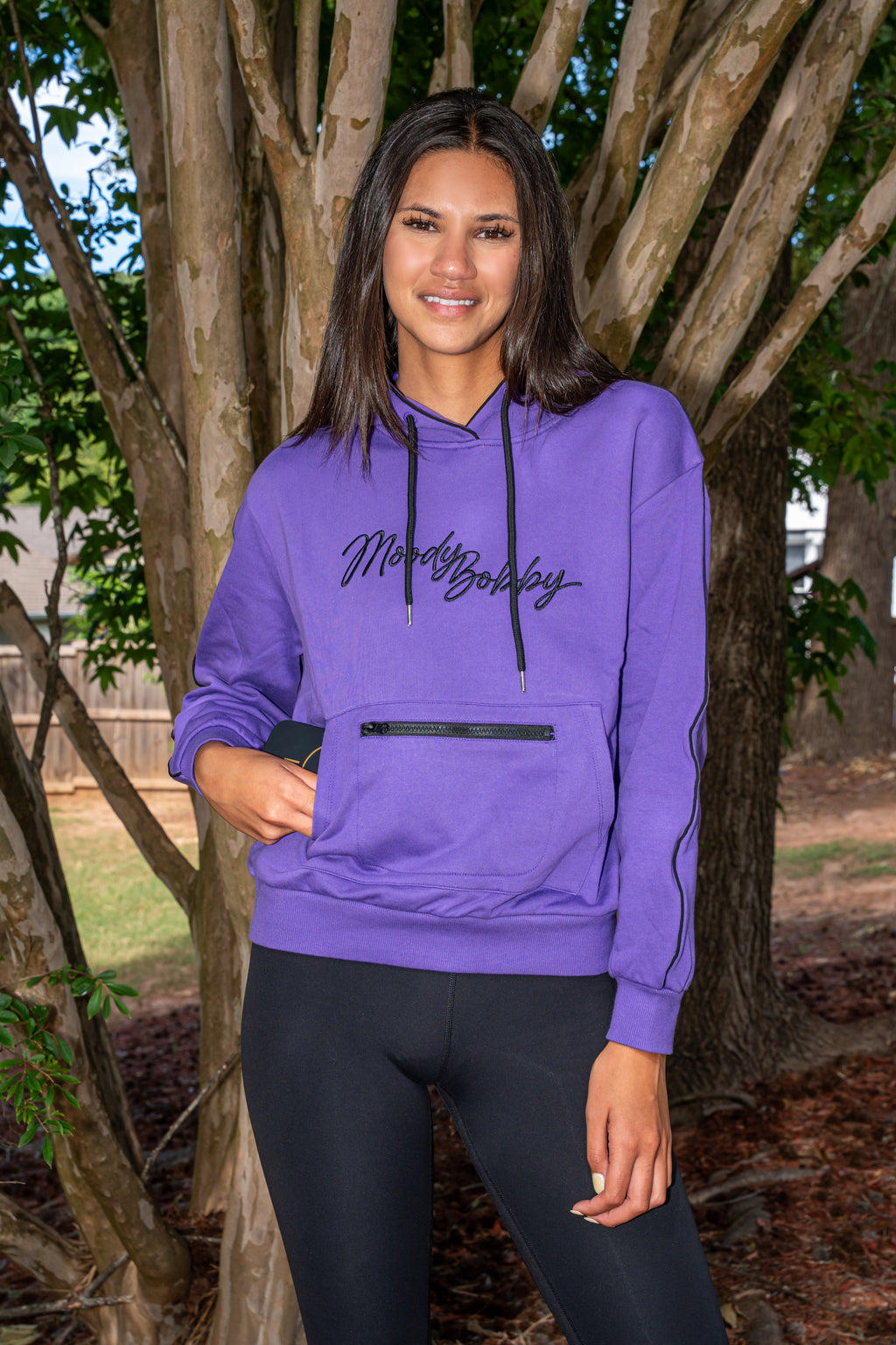 Deep Purple Signature Black Trim Hoodie