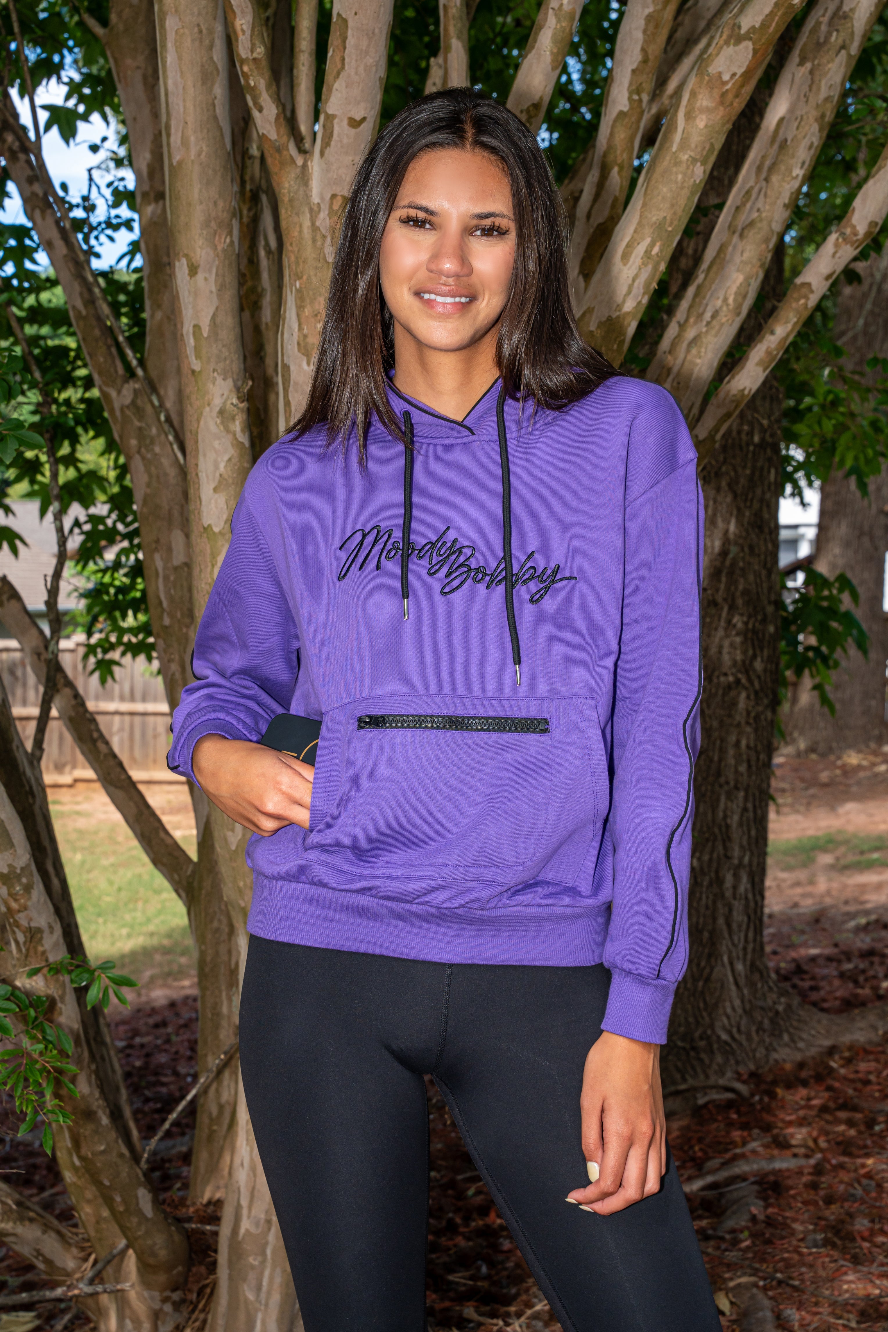 Deep Purple Signature Black Trim Hoodie
