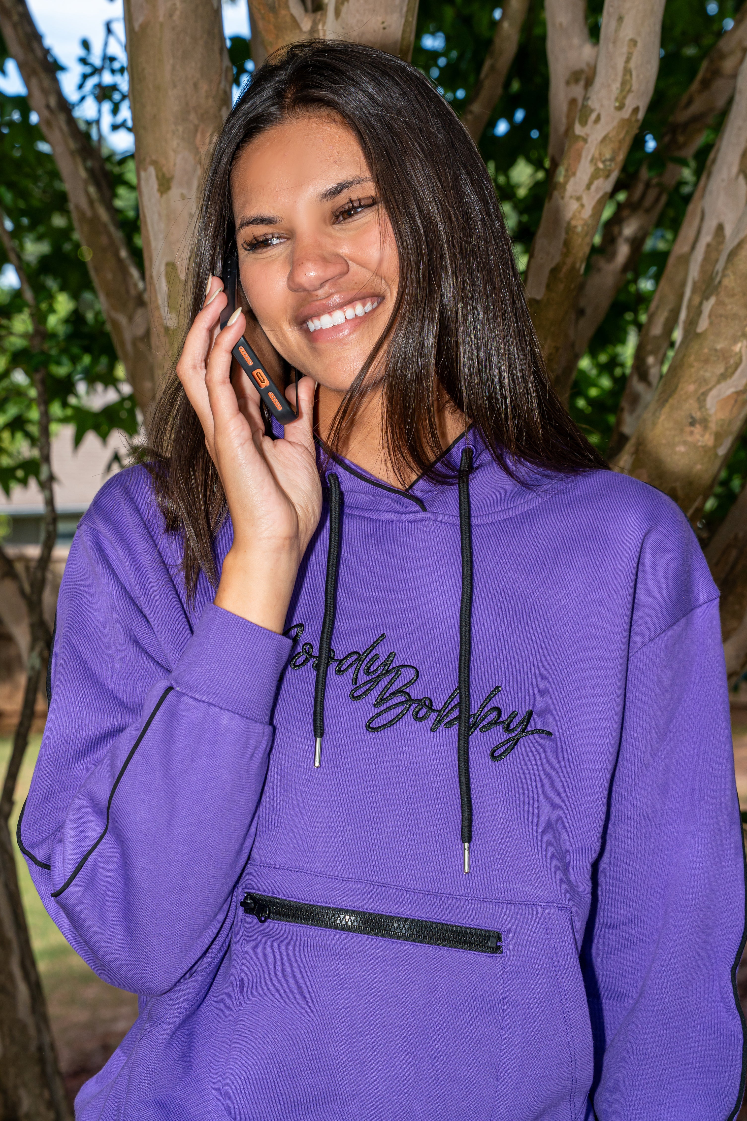 Deep Purple Signature Black Trim Hoodie
