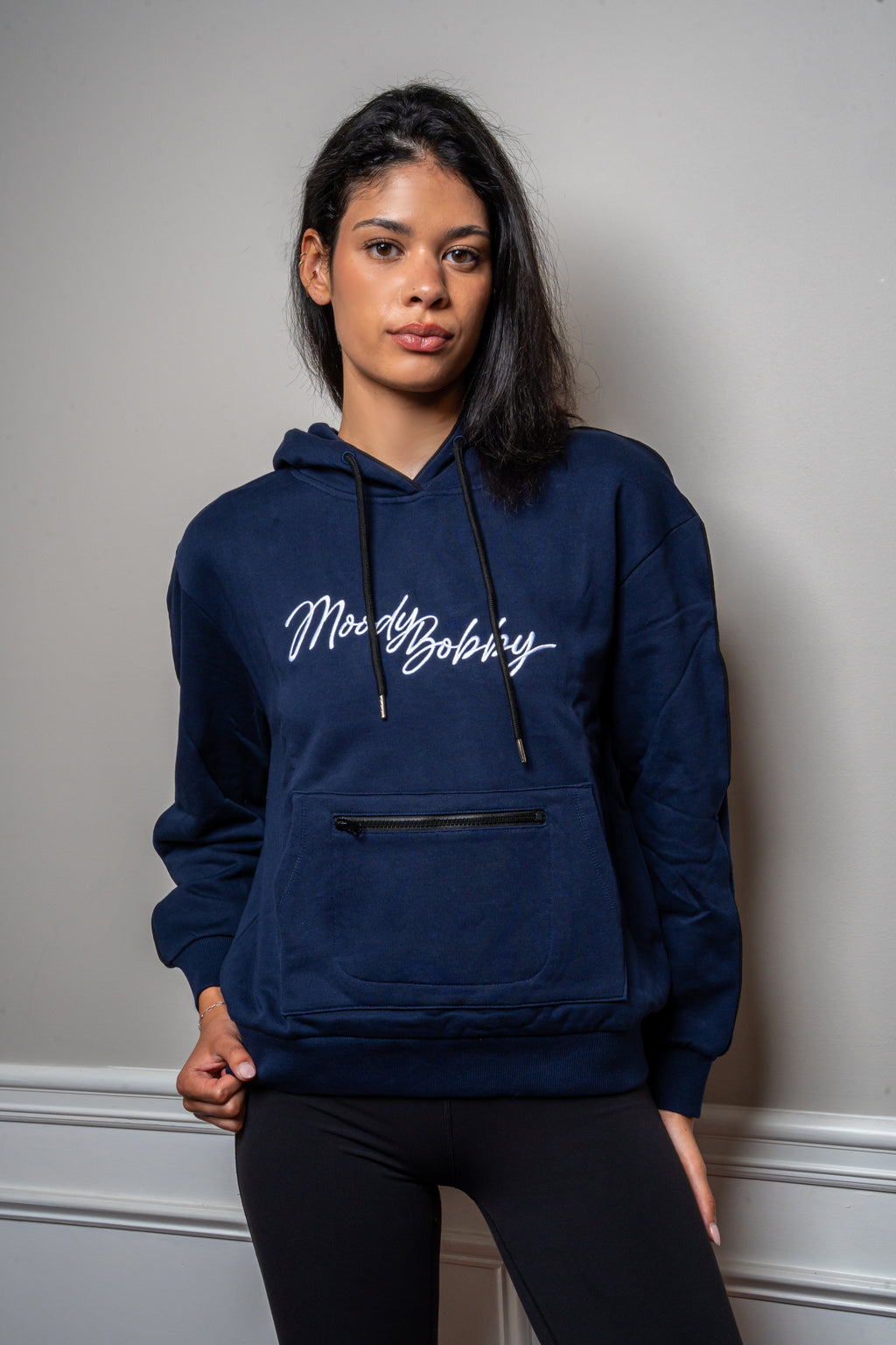 Dark Blue Signature Black Trim Hoodie
