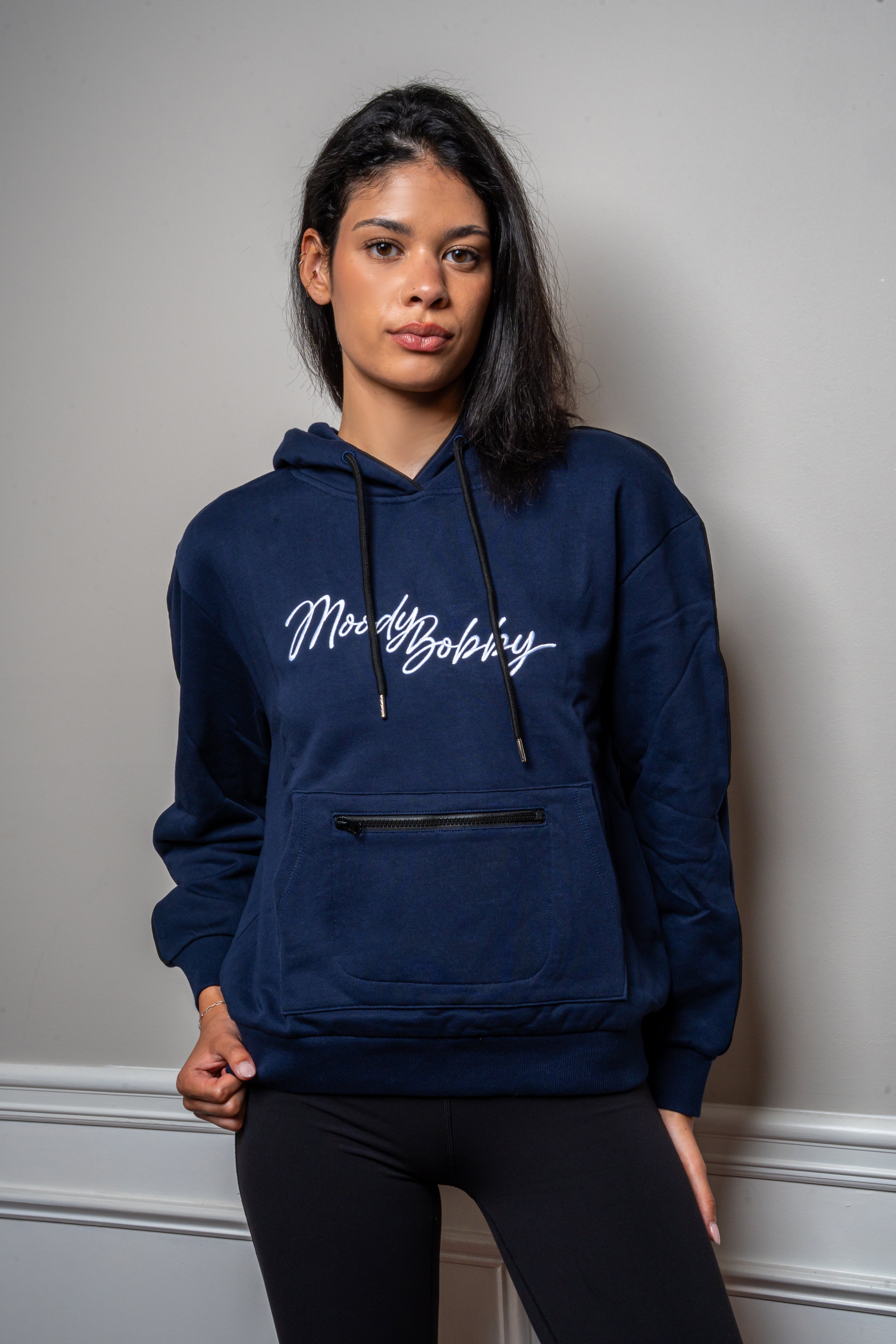 Dark Blue Signature Black Trim Hoodie