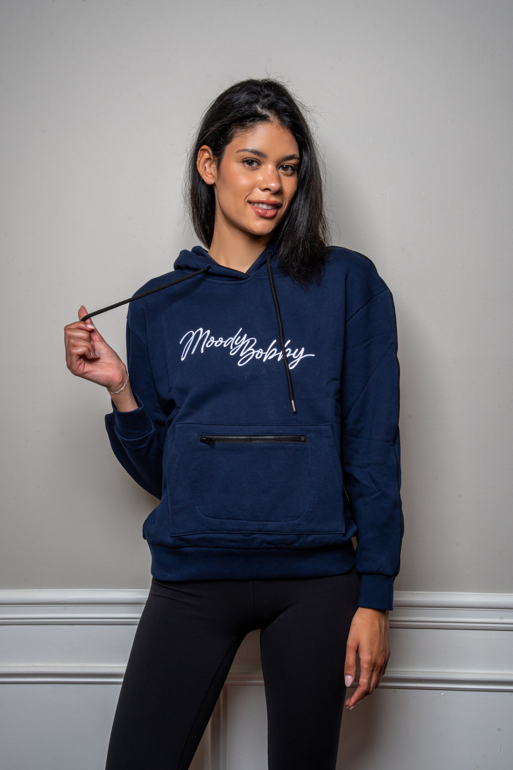 Dark Blue Signature Black Trim Hoodie