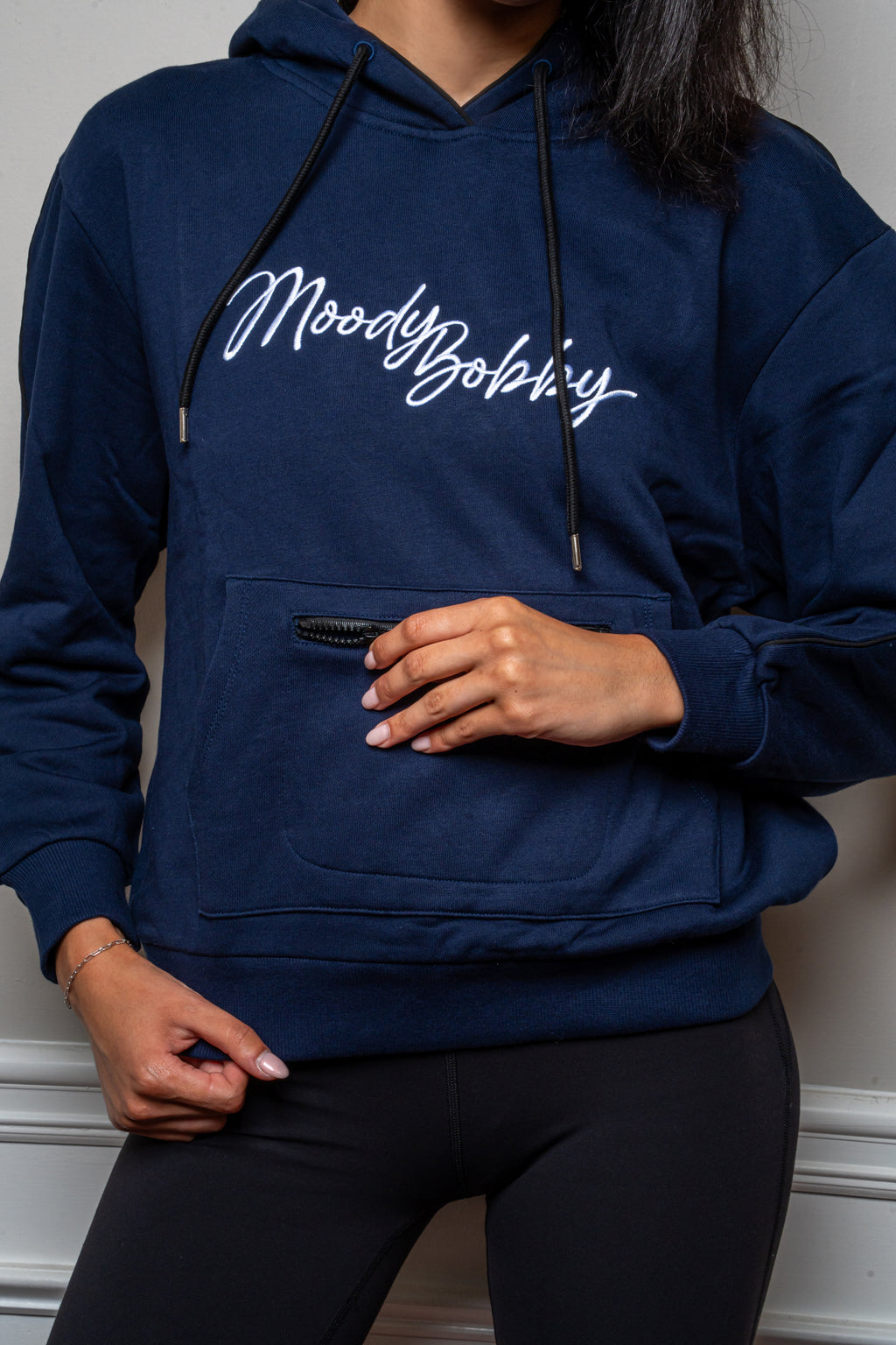 Dark Blue Signature Black Trim Hoodie