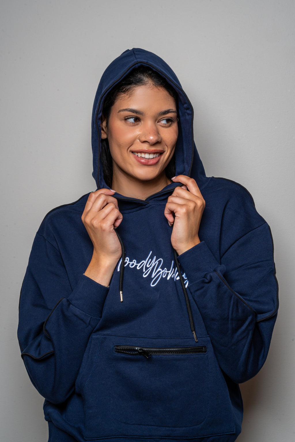 Dark Blue Signature Black Trim Hoodie