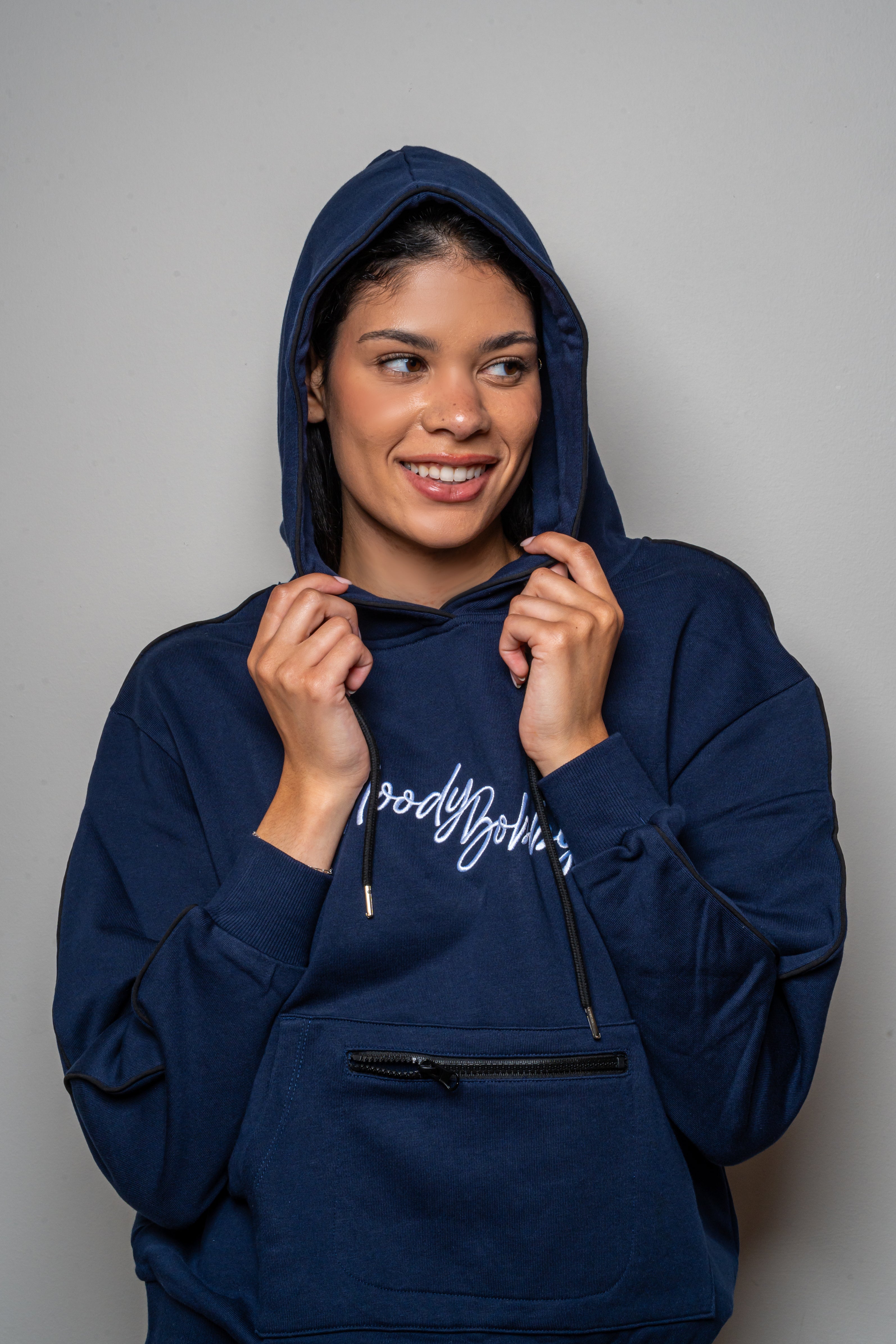 Dark Blue Signature Black Trim Hoodie