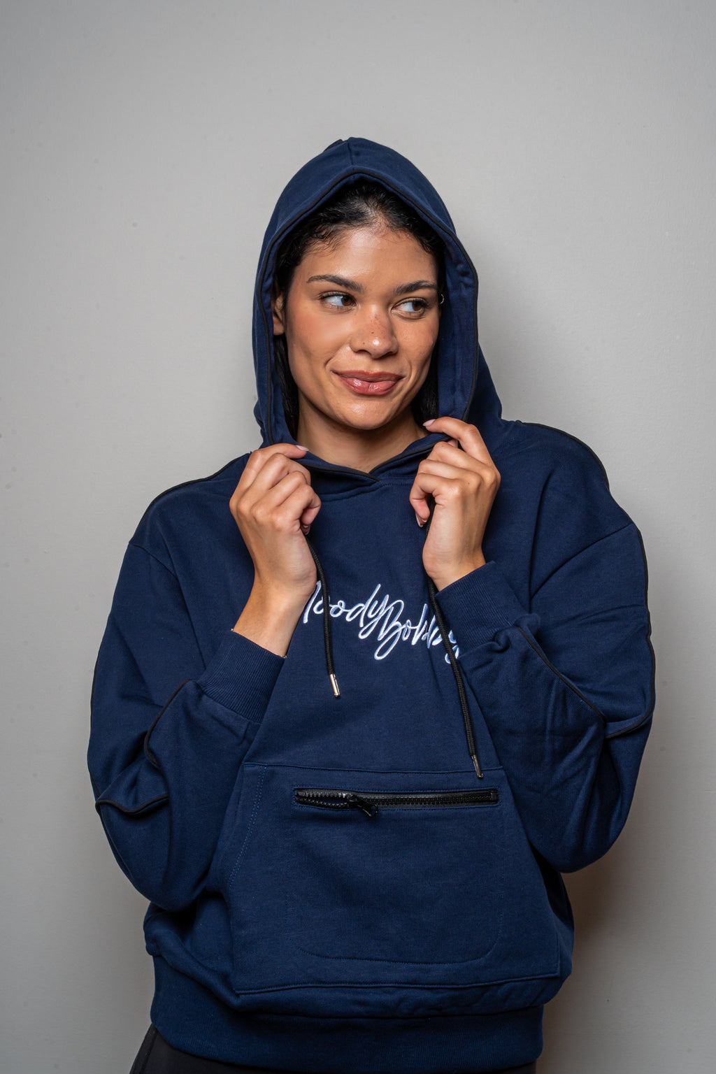 Dark Blue Signature Black Trim Hoodie
