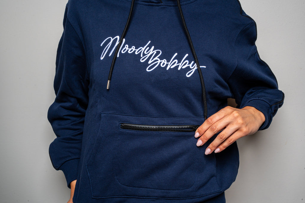Dark Blue Signature Black Trim Hoodie