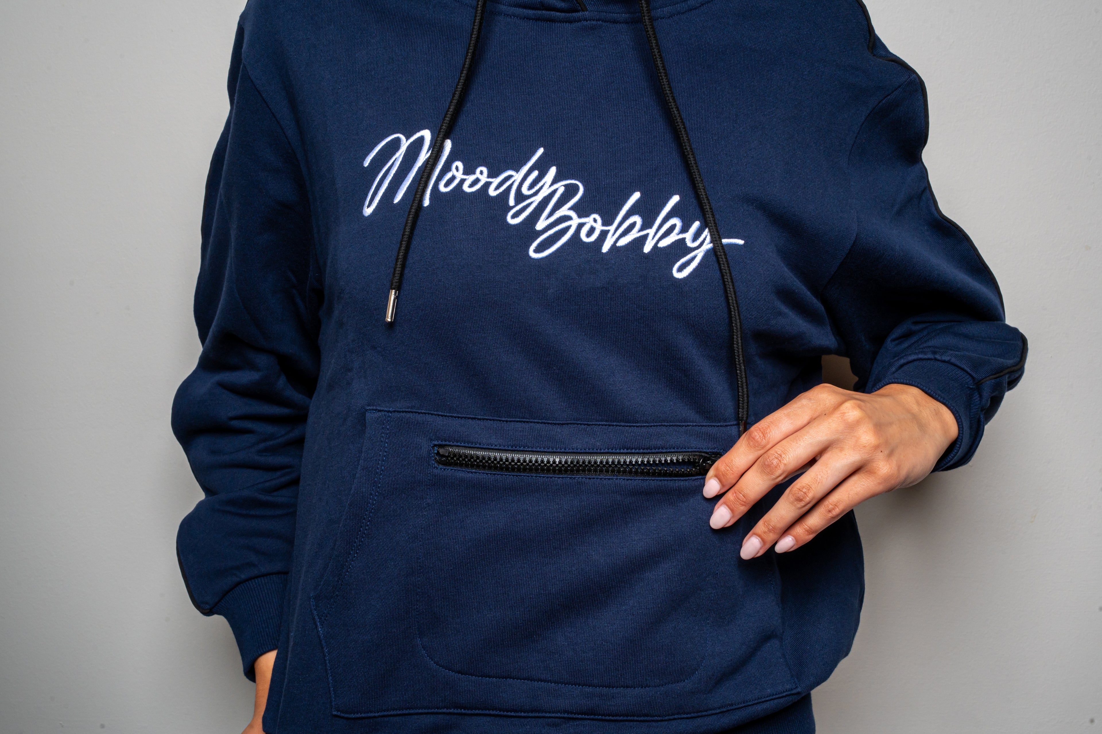 Dark Blue Signature Black Trim Hoodie