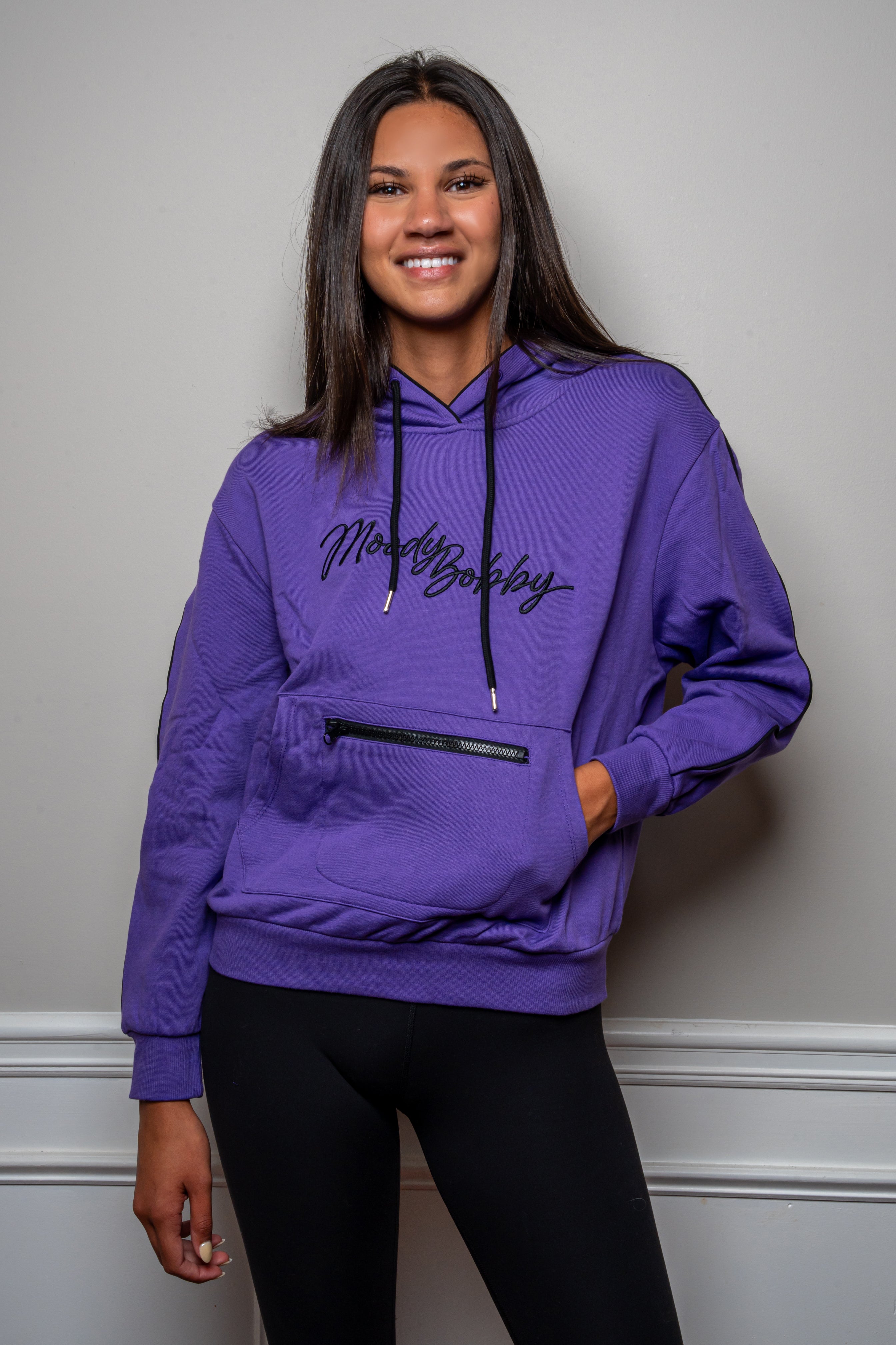 Deep Purple Signature Black Trim Hoodie