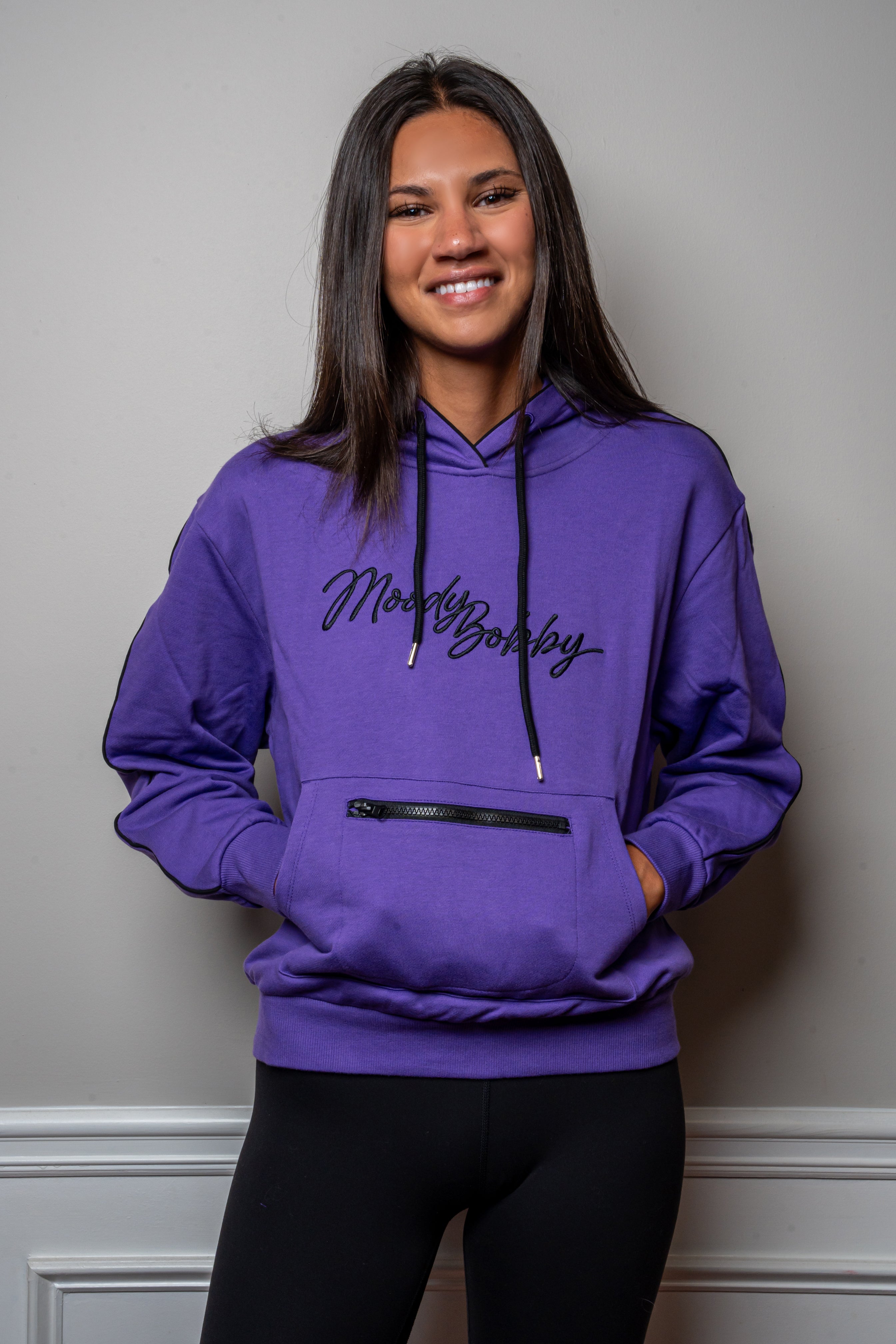 Deep Purple Signature Black Trim Hoodie