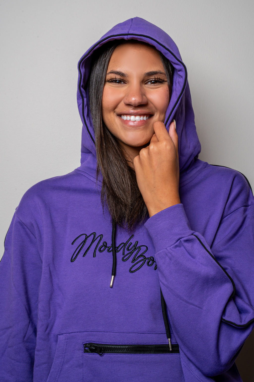 Deep Purple Signature Black Trim Hoodie