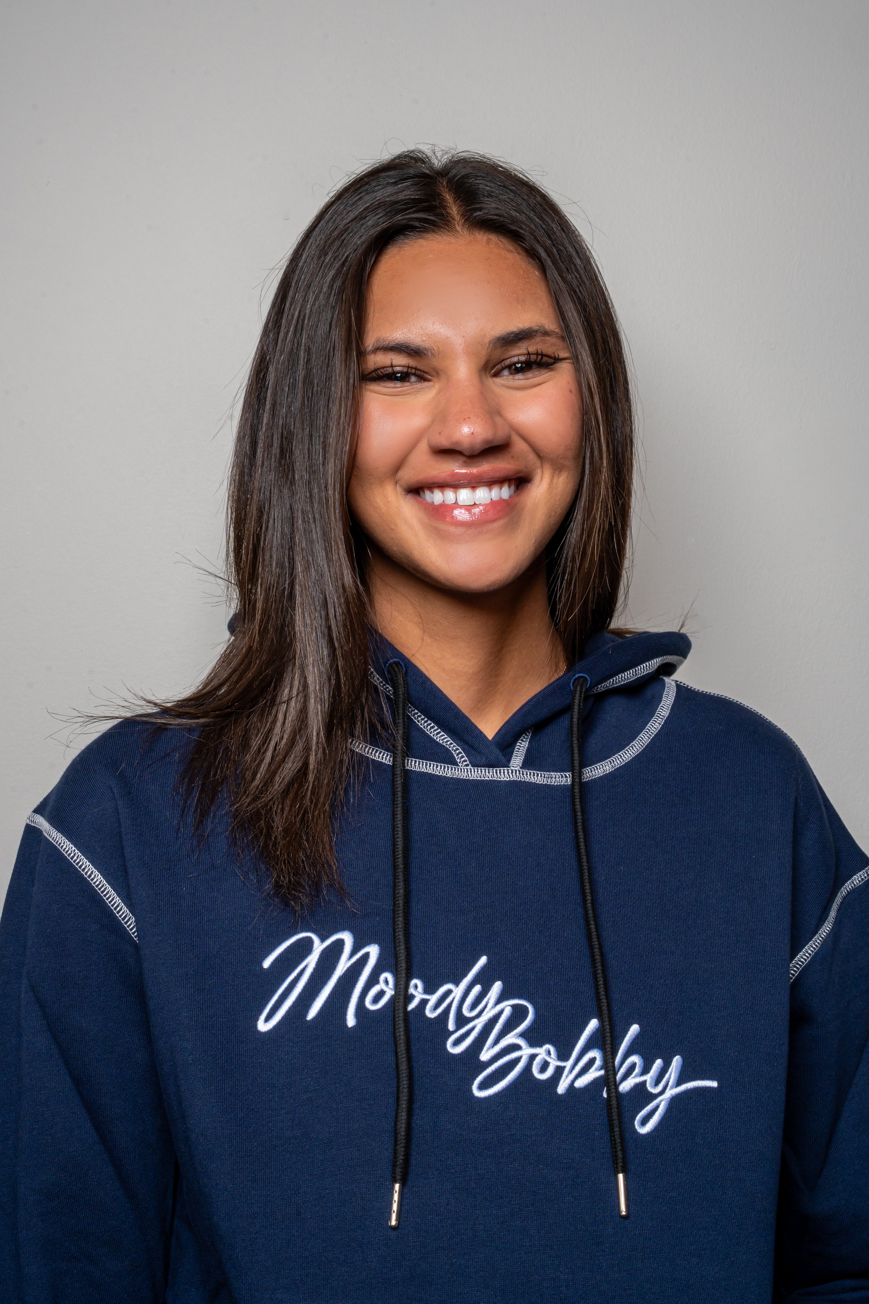 Dark Blue Signature Contrast Stitch Hoodie