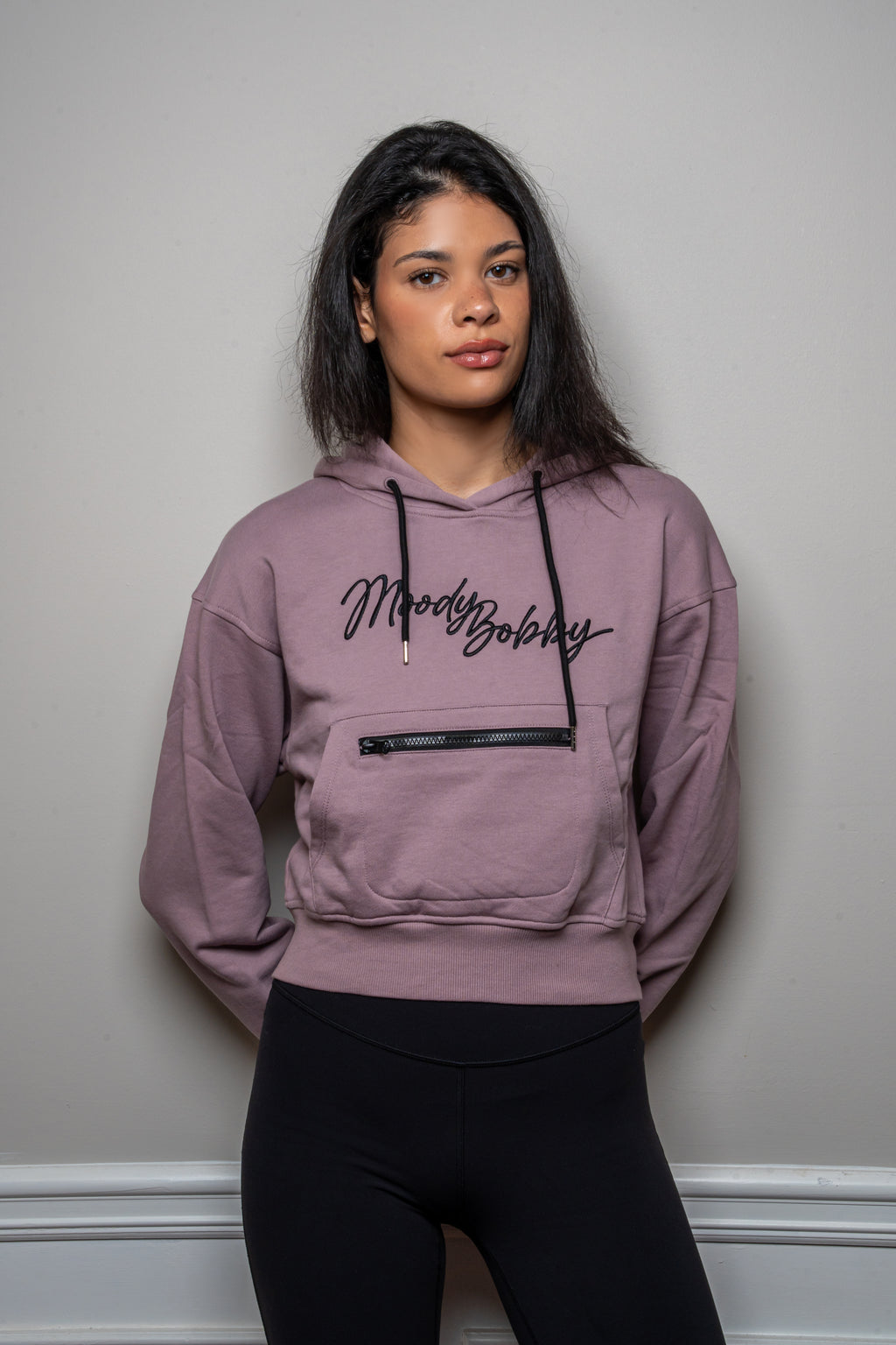 Lavender Cropped Hoodie