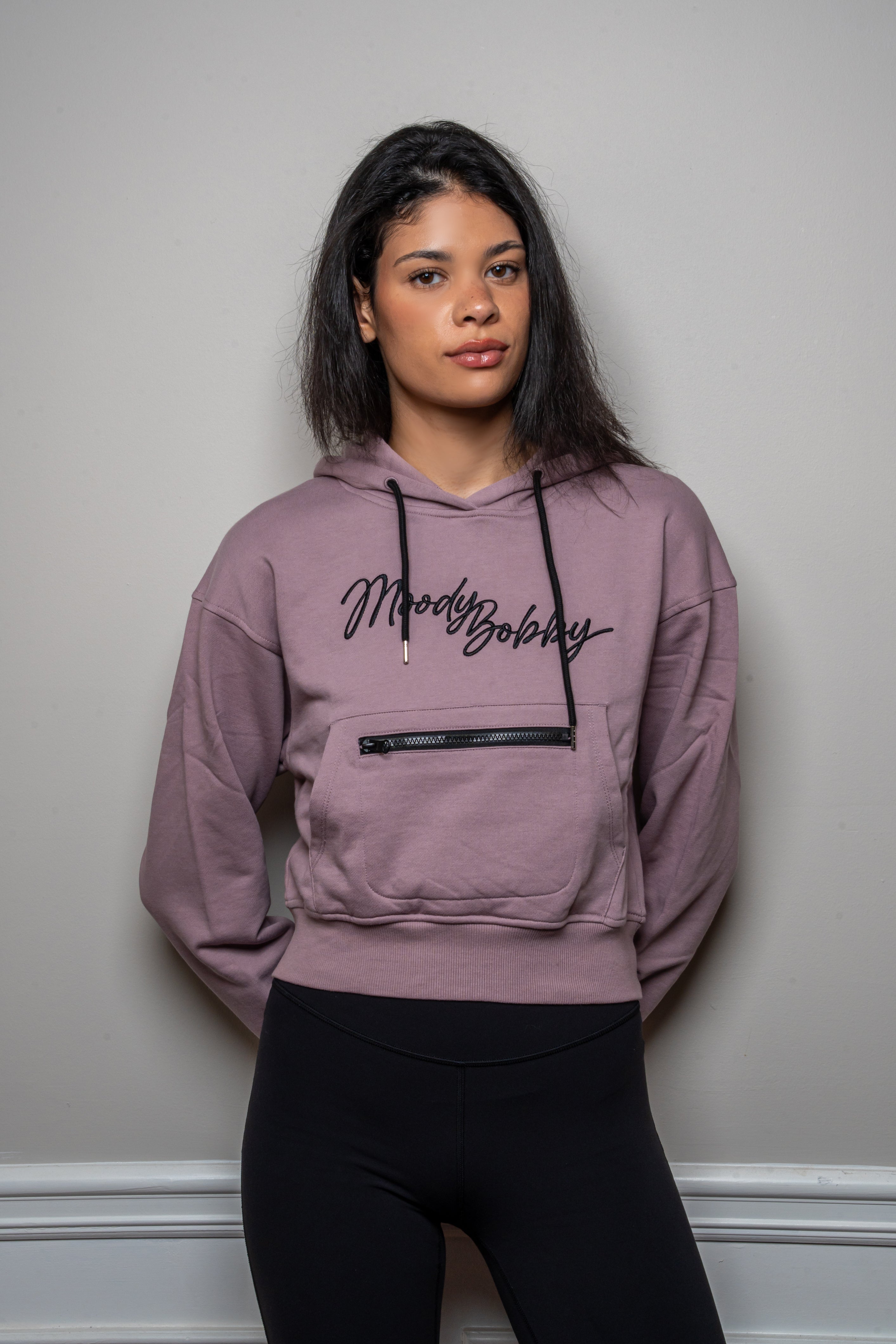 Lavender Cropped Hoodie