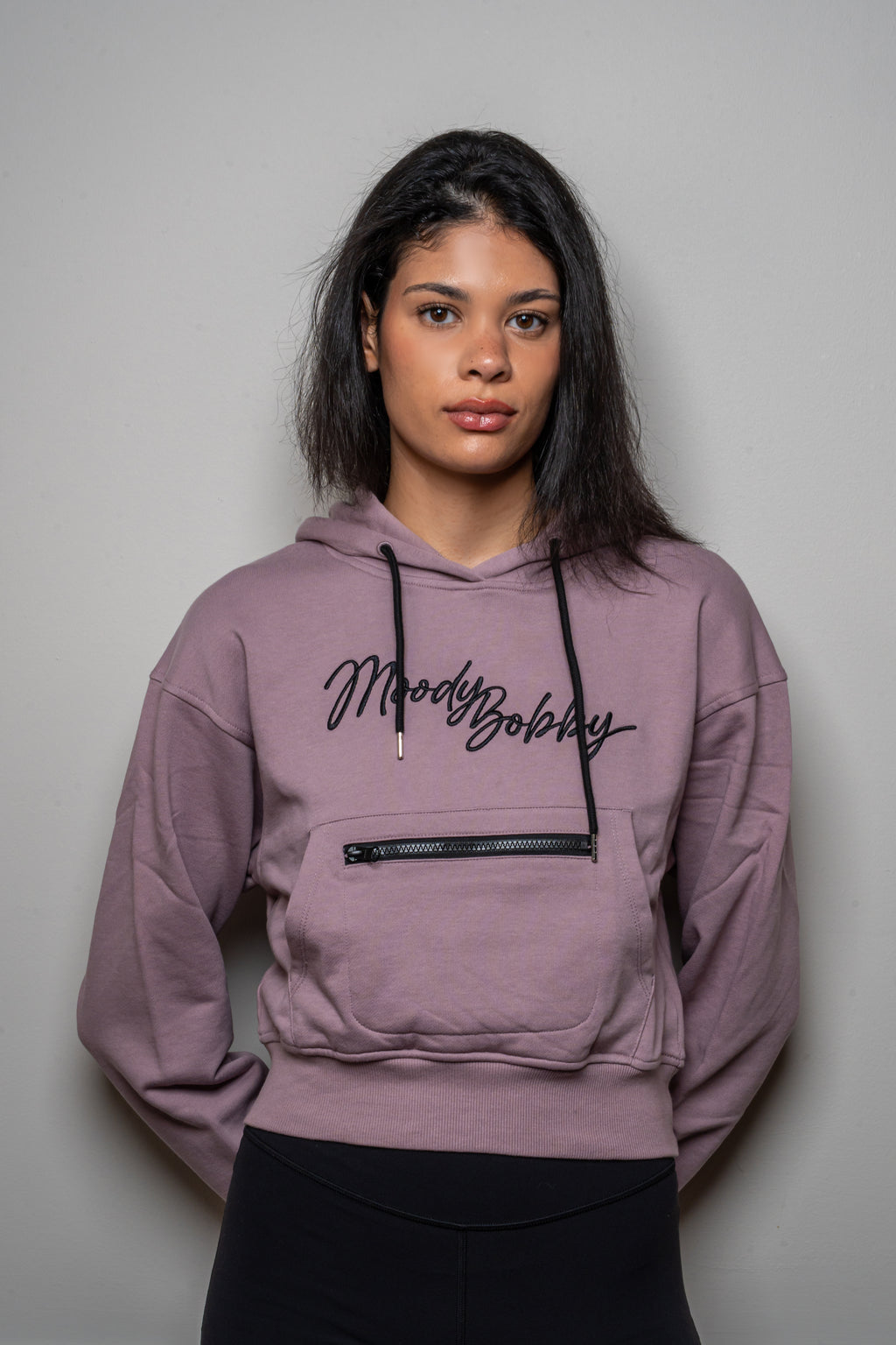 Lavender Cropped Hoodie