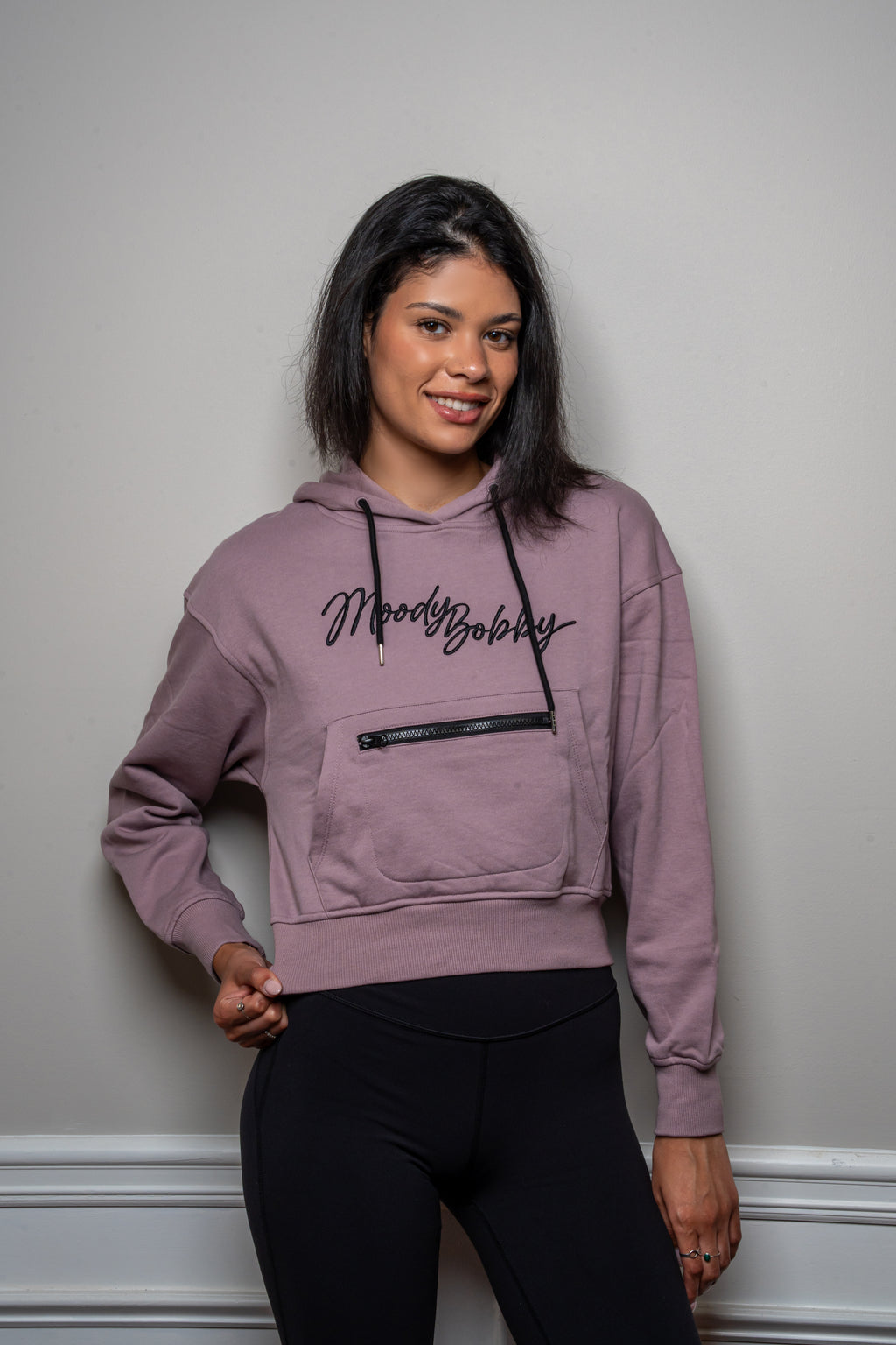 Lavender Cropped Hoodie
