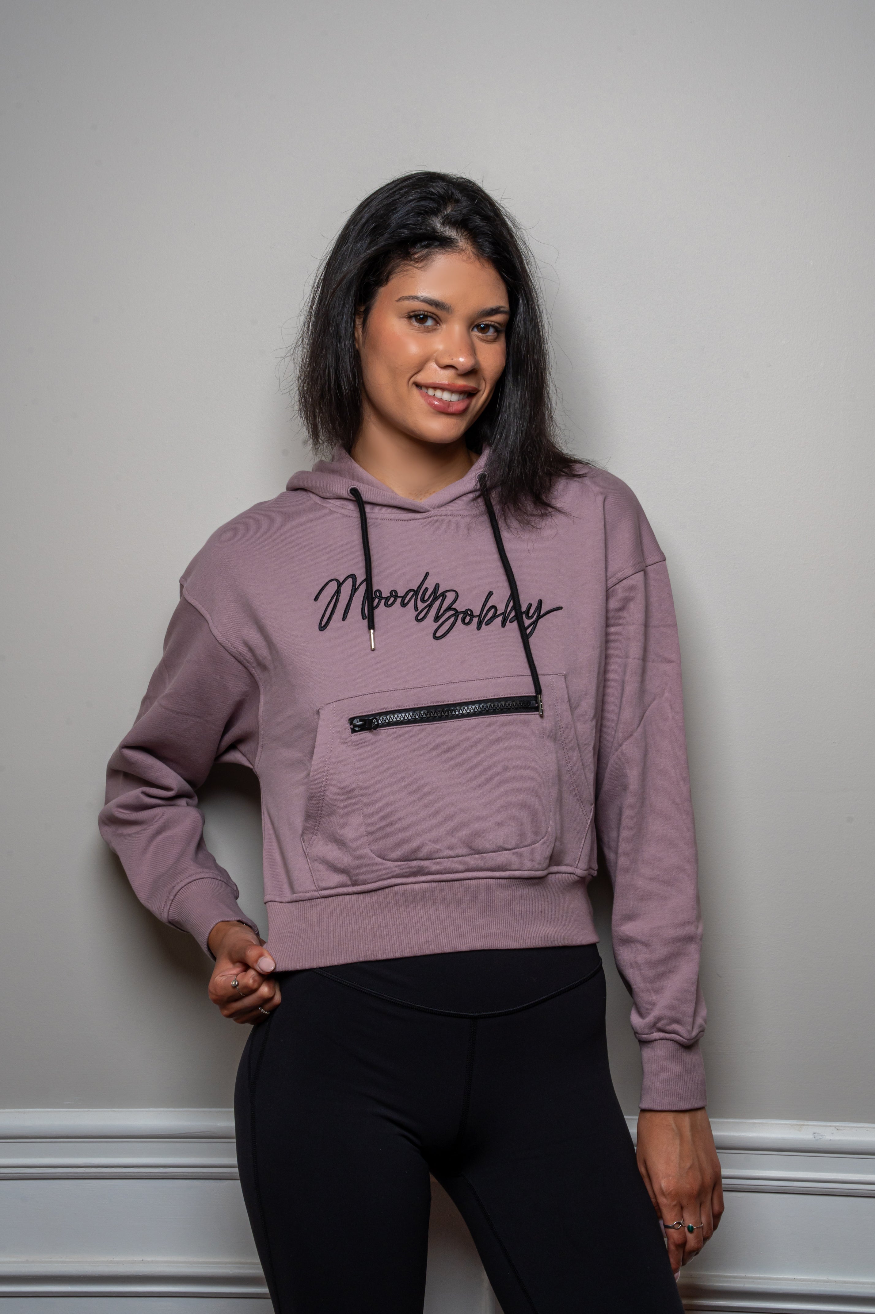 Lavender Cropped Hoodie