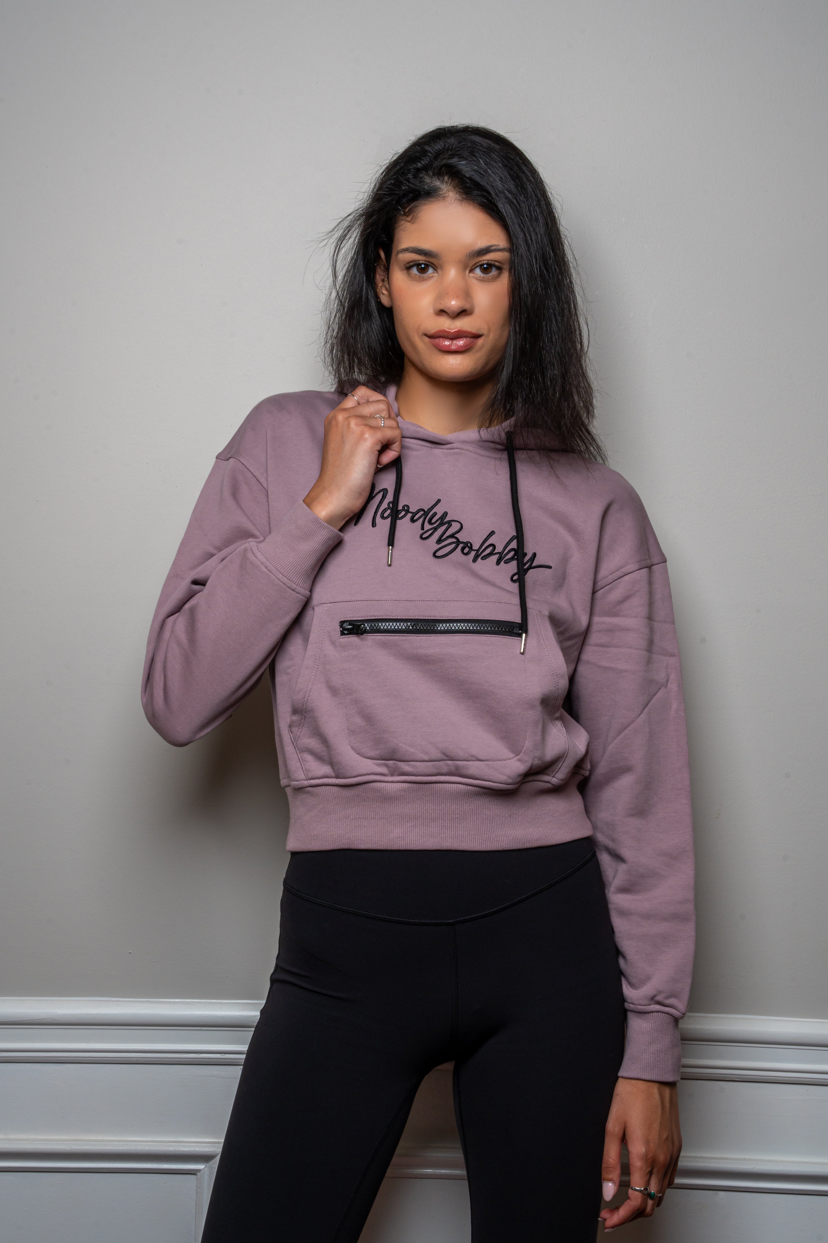Lavender Cropped Hoodie