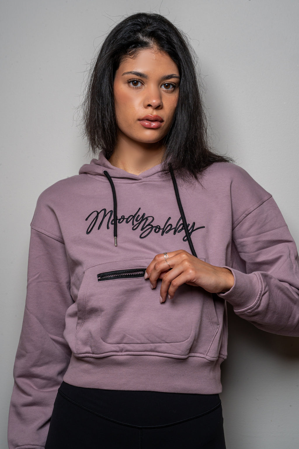 Lavender Cropped Hoodie