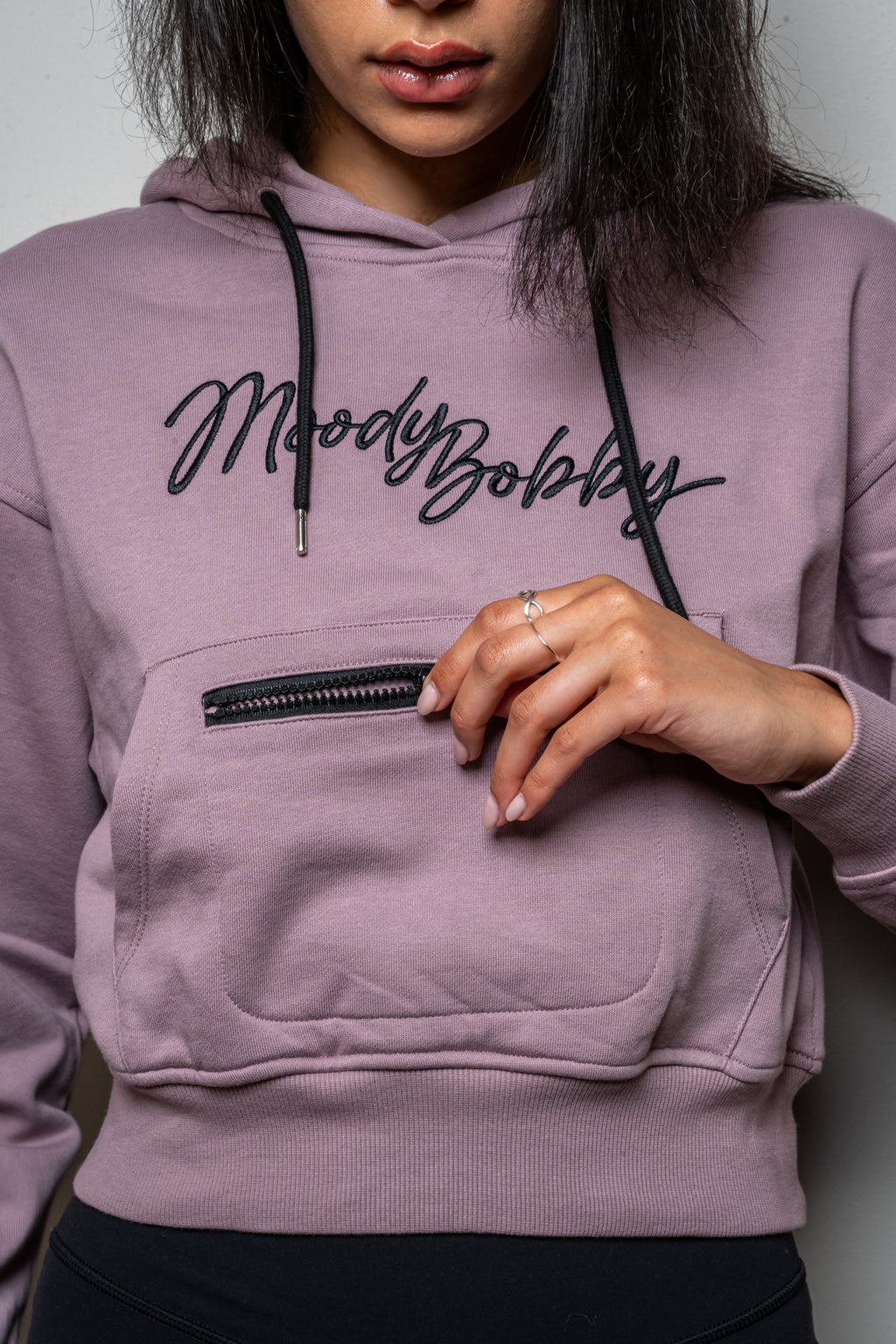 Lavender Cropped Hoodie
