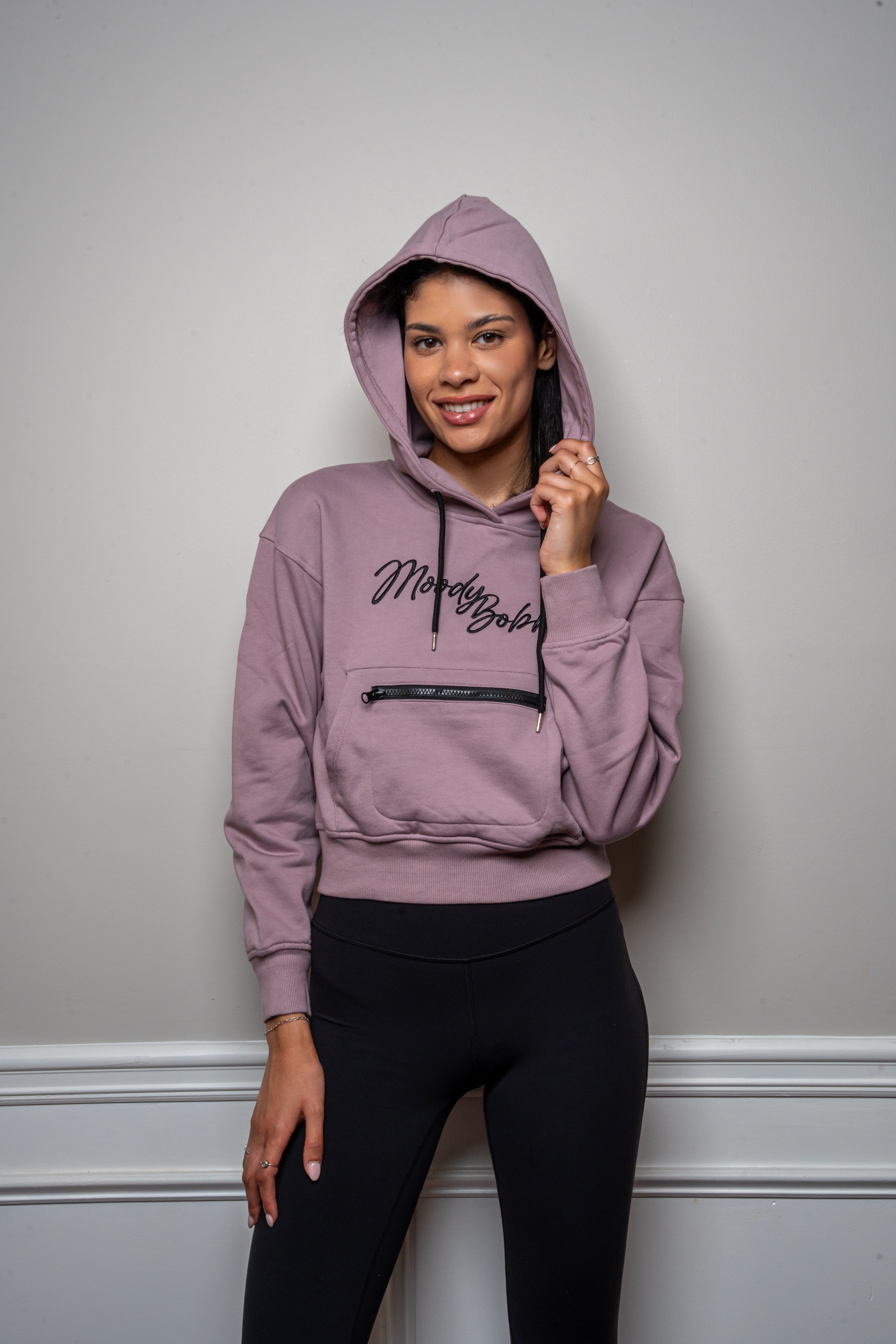 Lavender Cropped Hoodie