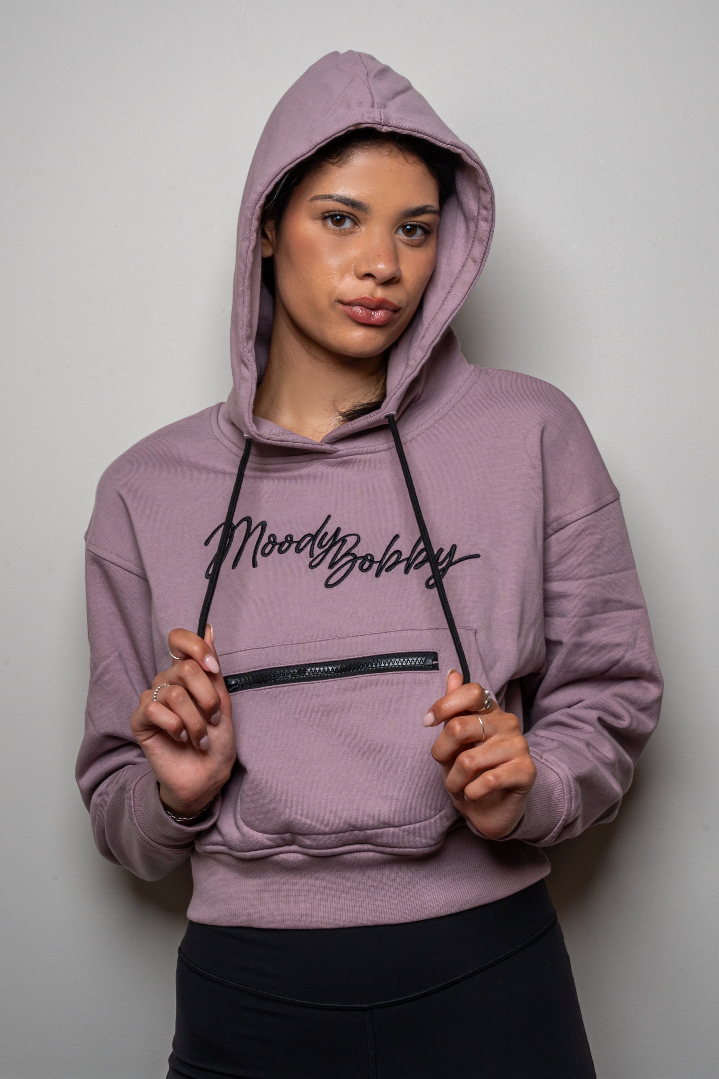 Lavender Cropped Hoodie