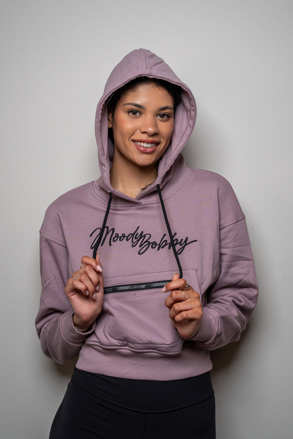 Lavender Cropped Hoodie