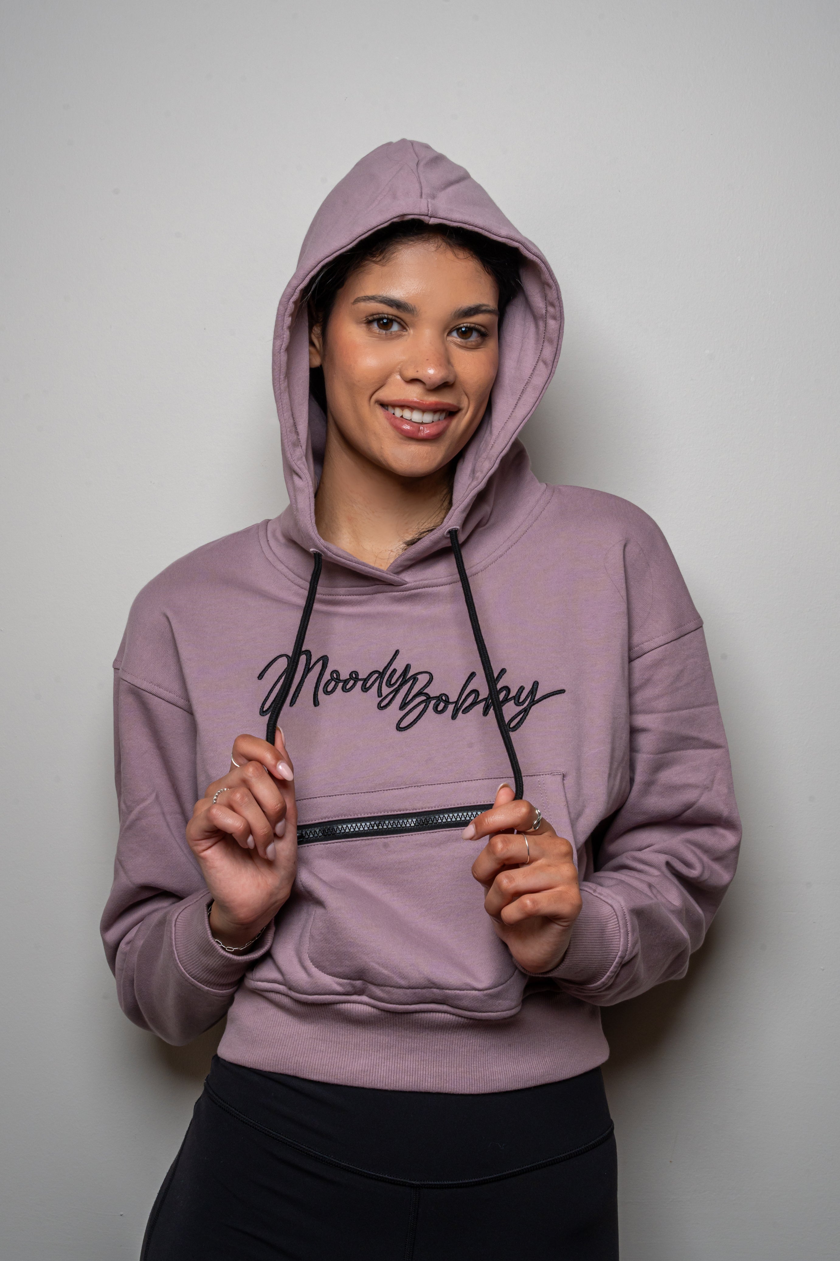 Lavender Cropped Hoodie