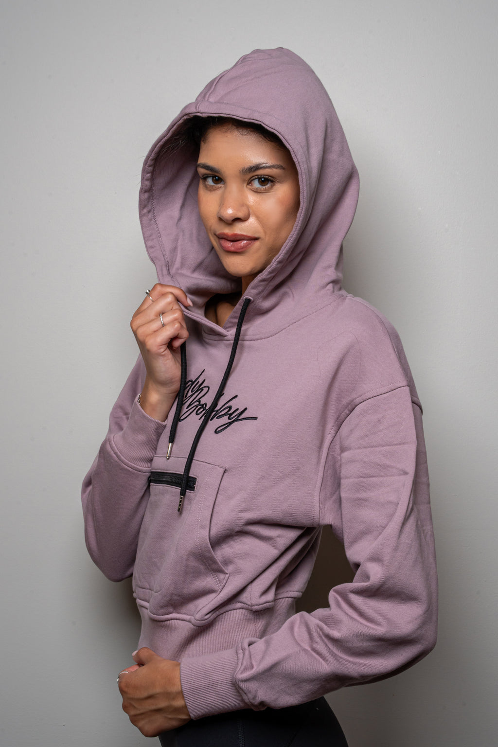 Lavender Cropped Hoodie