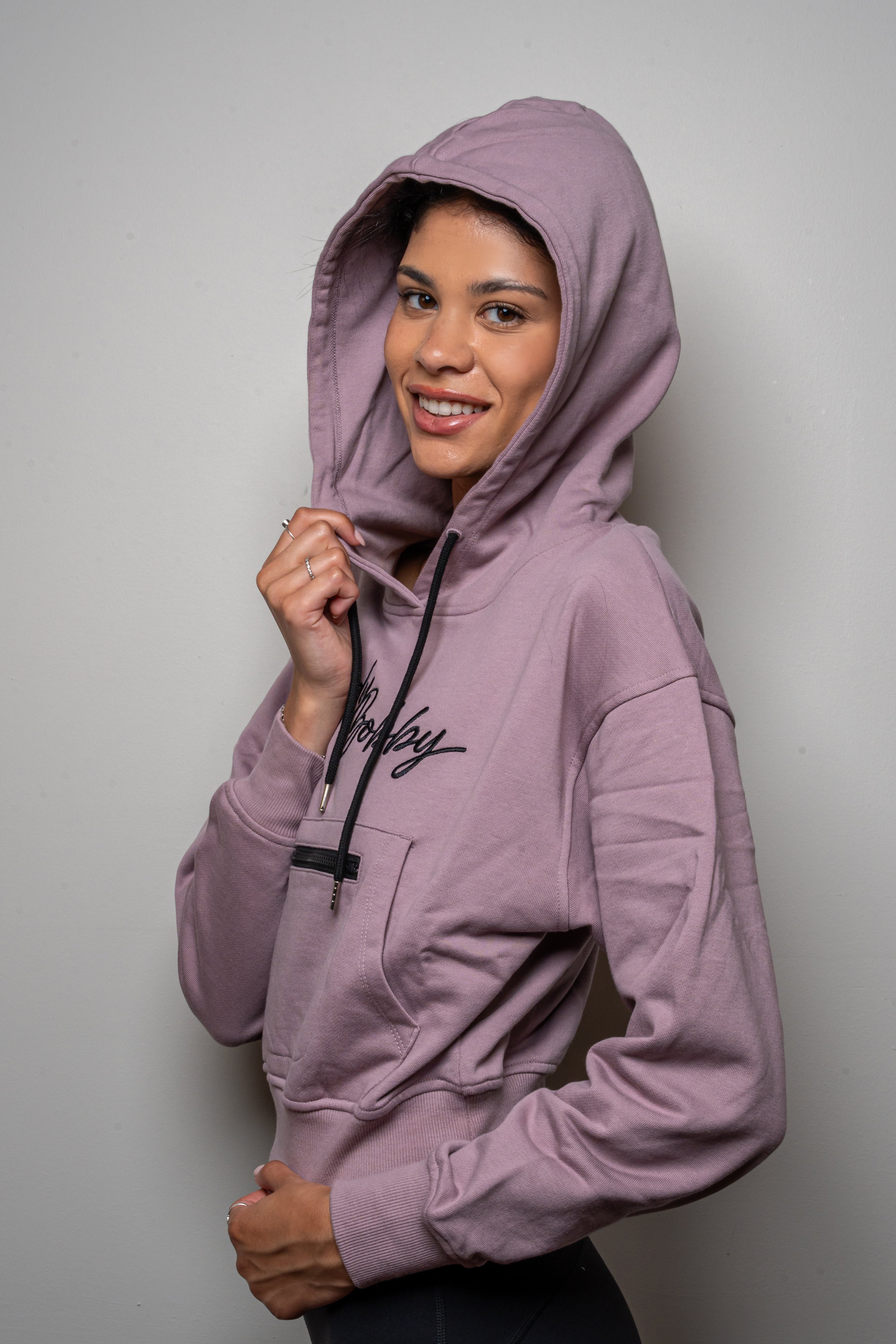Lavender Cropped Hoodie