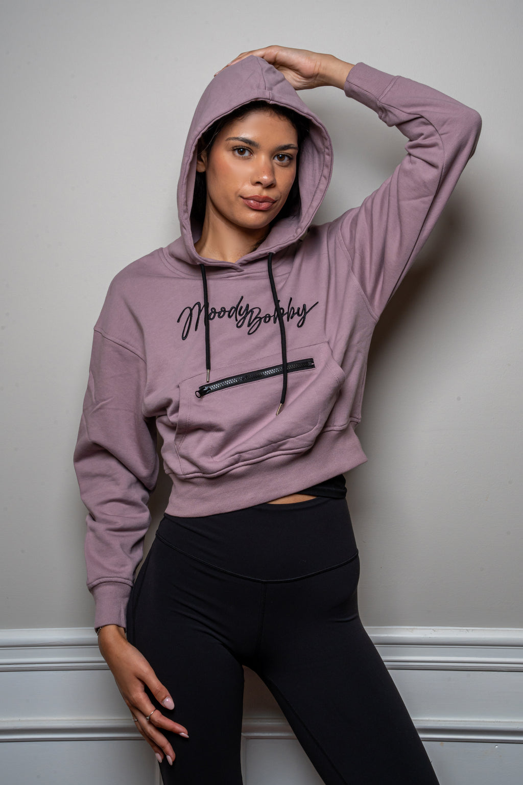 Lavender Cropped Hoodie