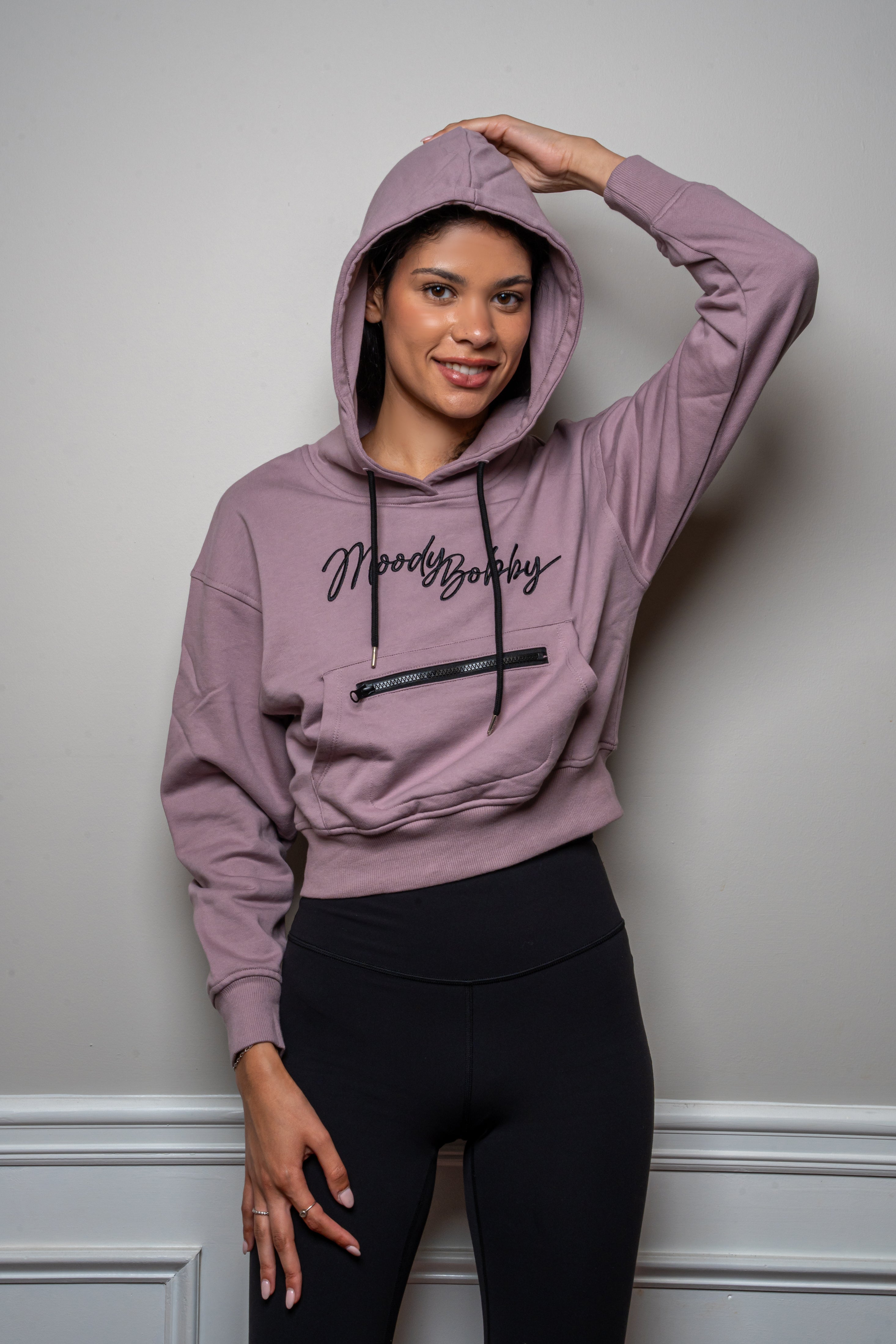 Lavender Cropped Hoodie