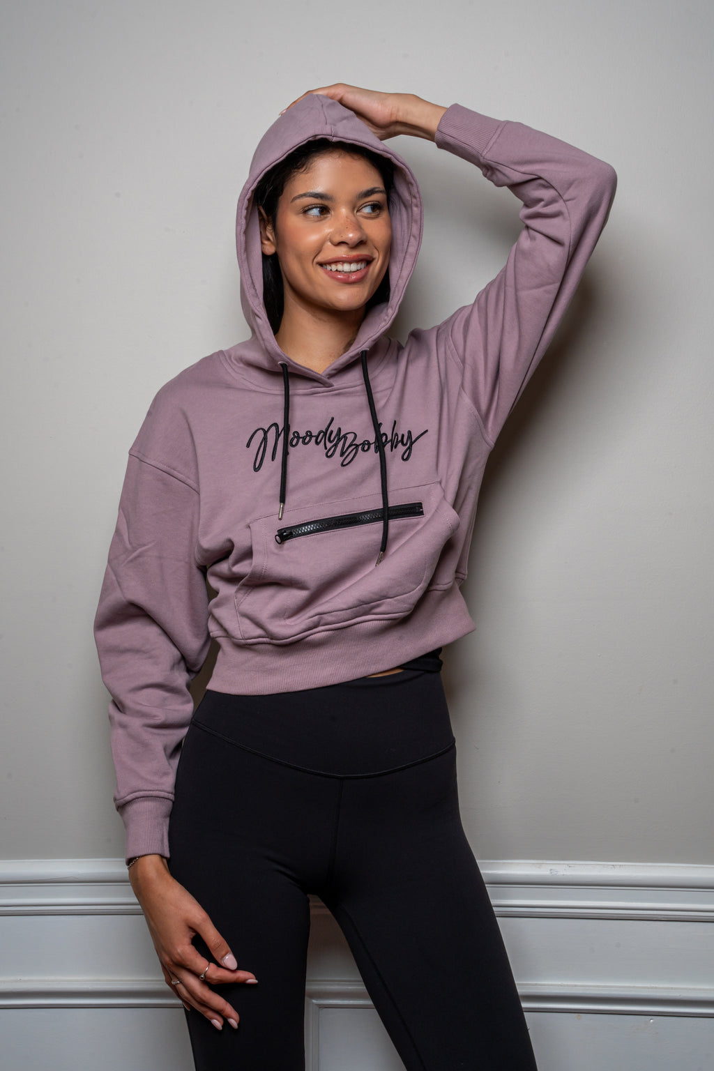 Lavender Cropped Hoodie