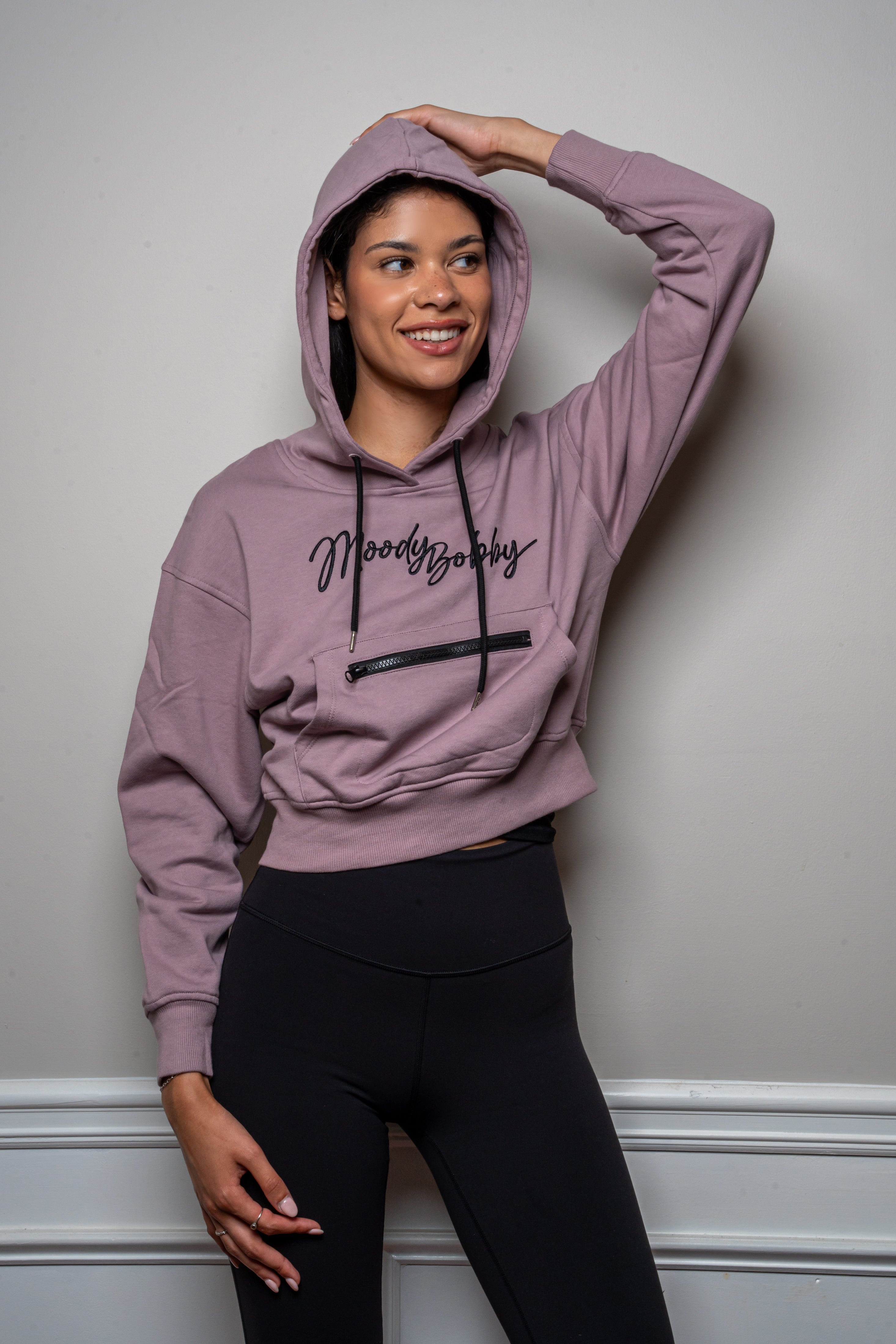 Lavender Cropped Hoodie